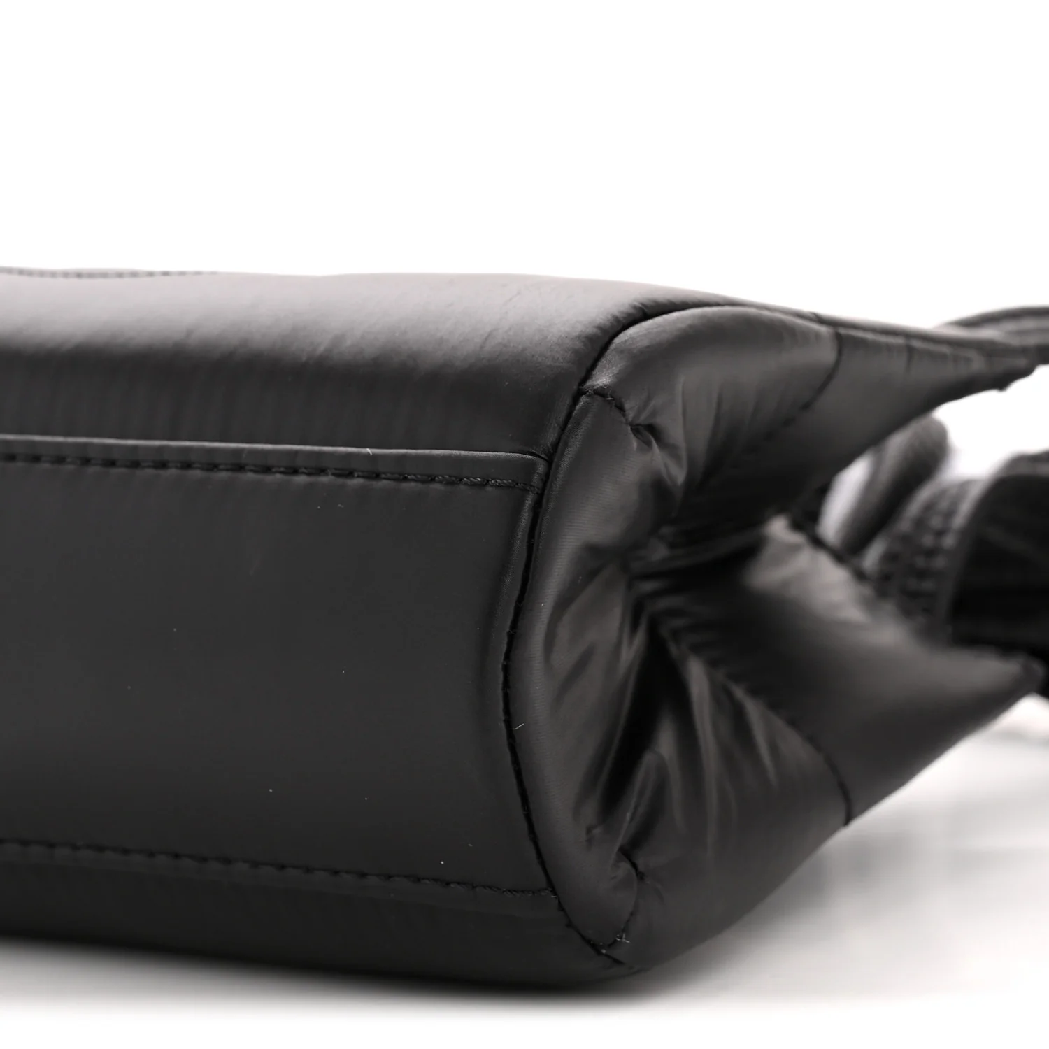 Nylon Small Puff Shopping Bag Black - Image 10