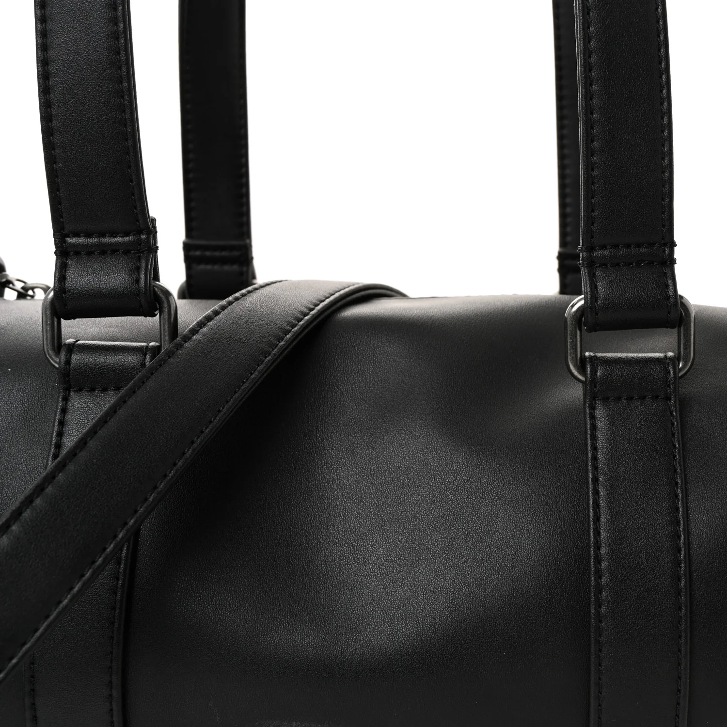 Vegan Leather Medium Duffle Black - Image 7
