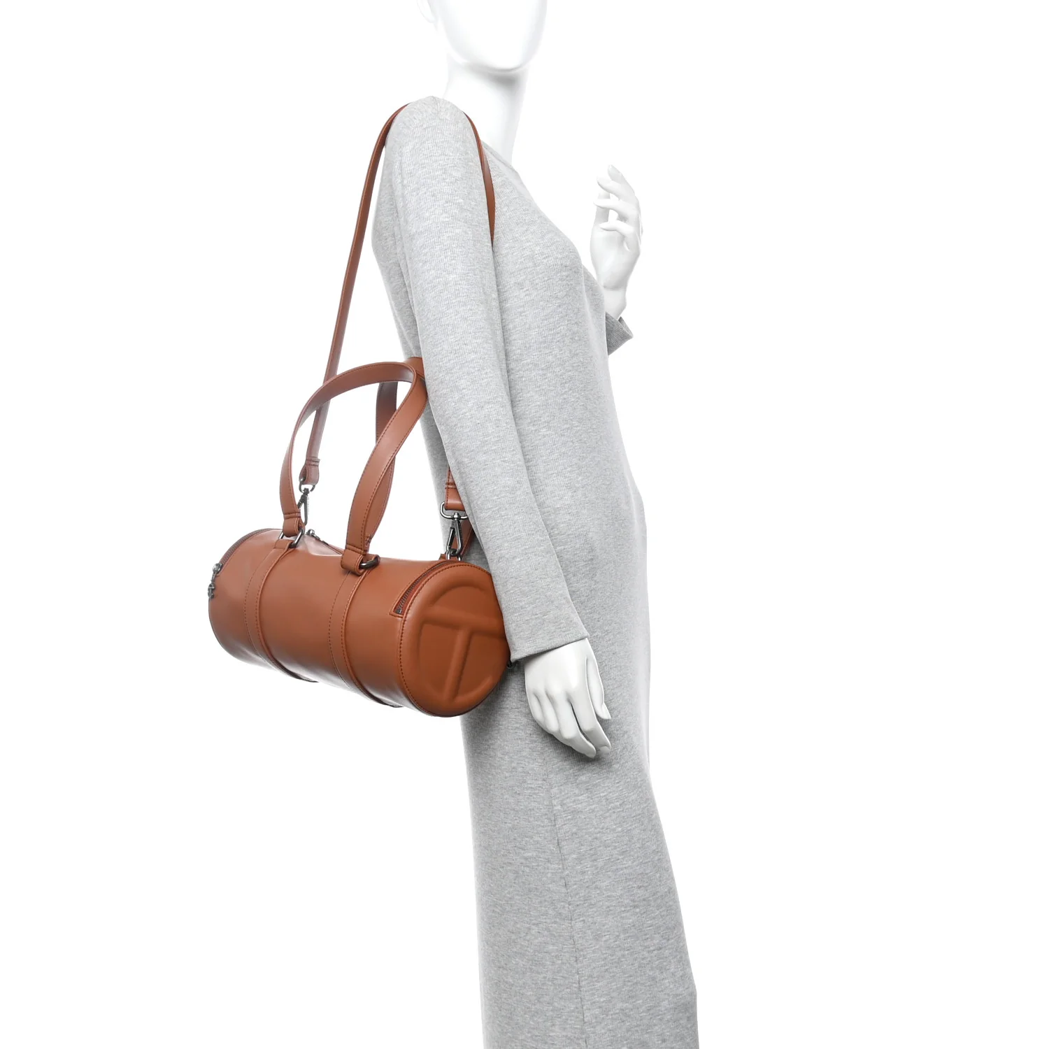 Vegan Leather Medium Duffle Brown - Image 2