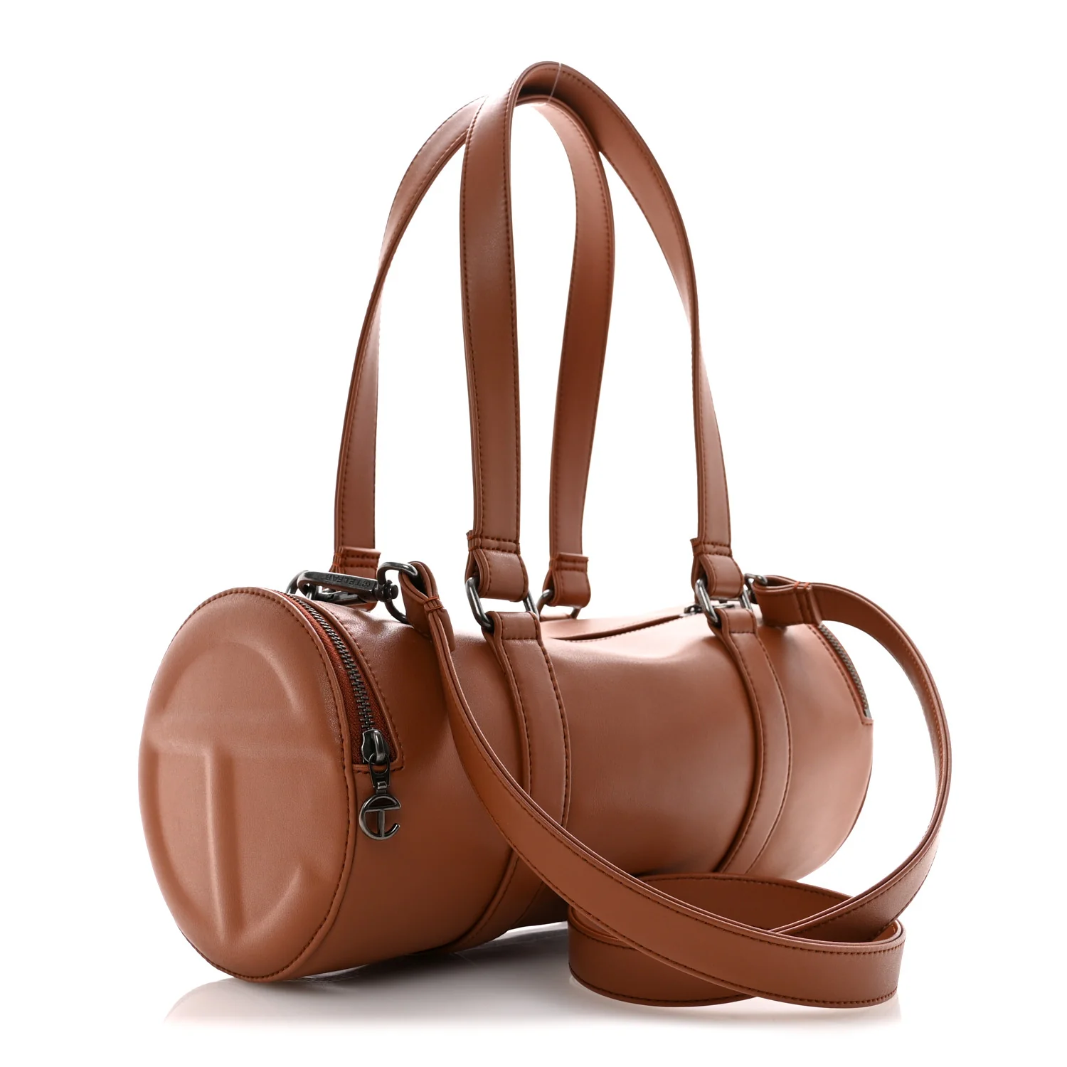 Vegan Leather Medium Duffle Brown - Image 3