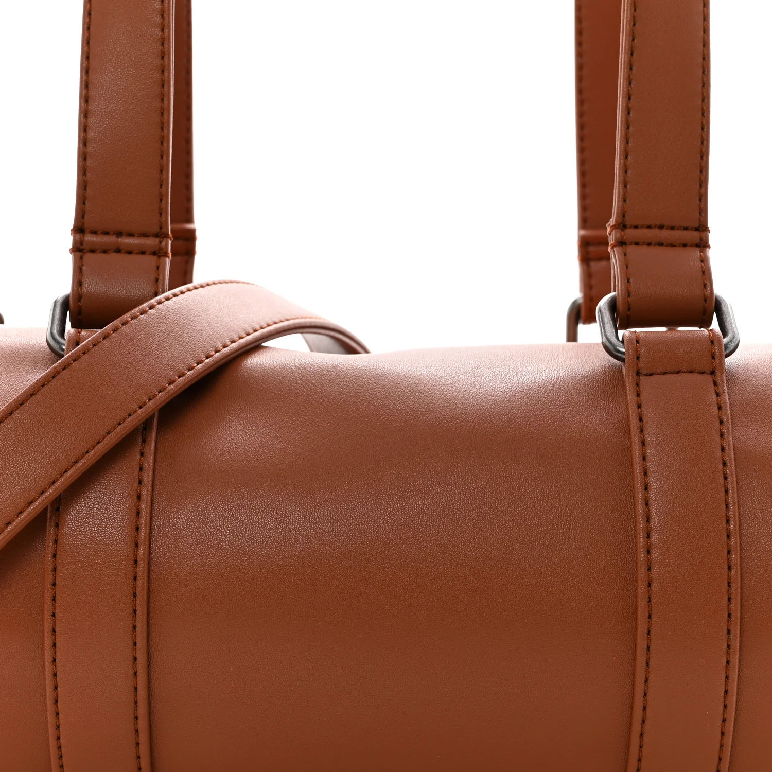 Vegan Leather Medium Duffle Brown - Image 7