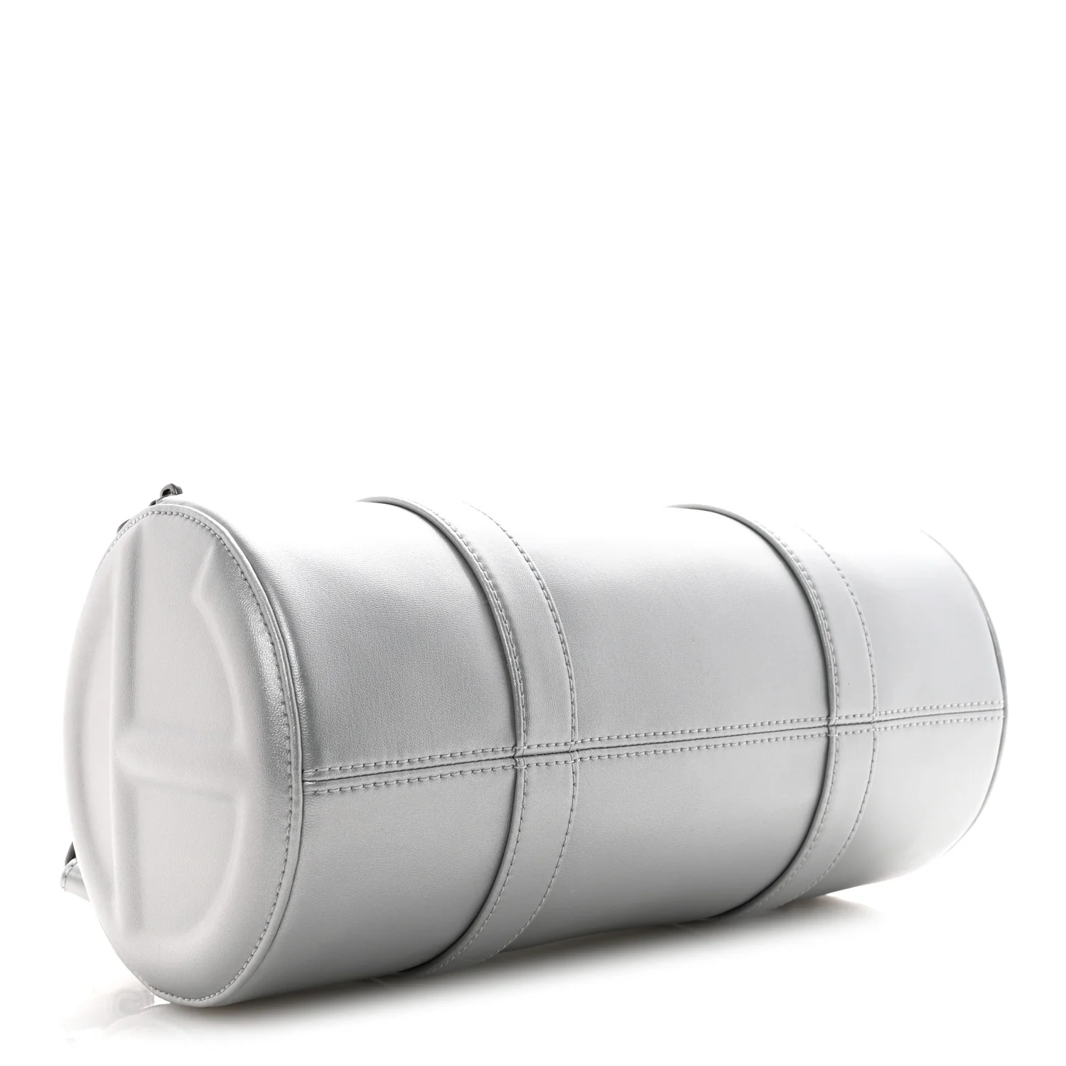 Vegan Leather Medium Duffle Silver - Image 4