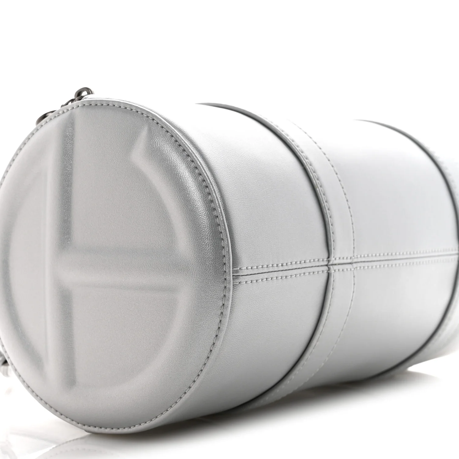 Vegan Leather Medium Duffle Silver - Image 8