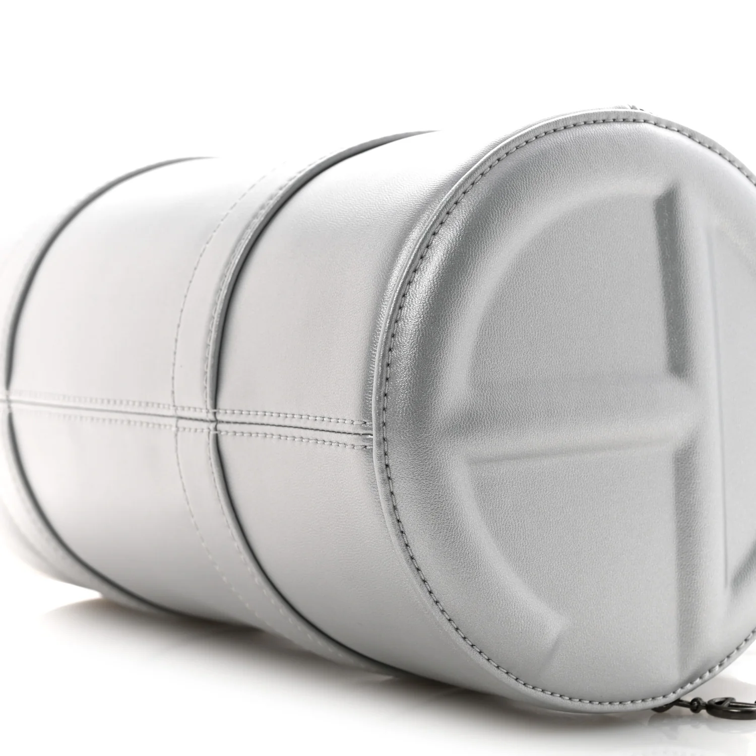 Vegan Leather Medium Duffle Silver - Image 9