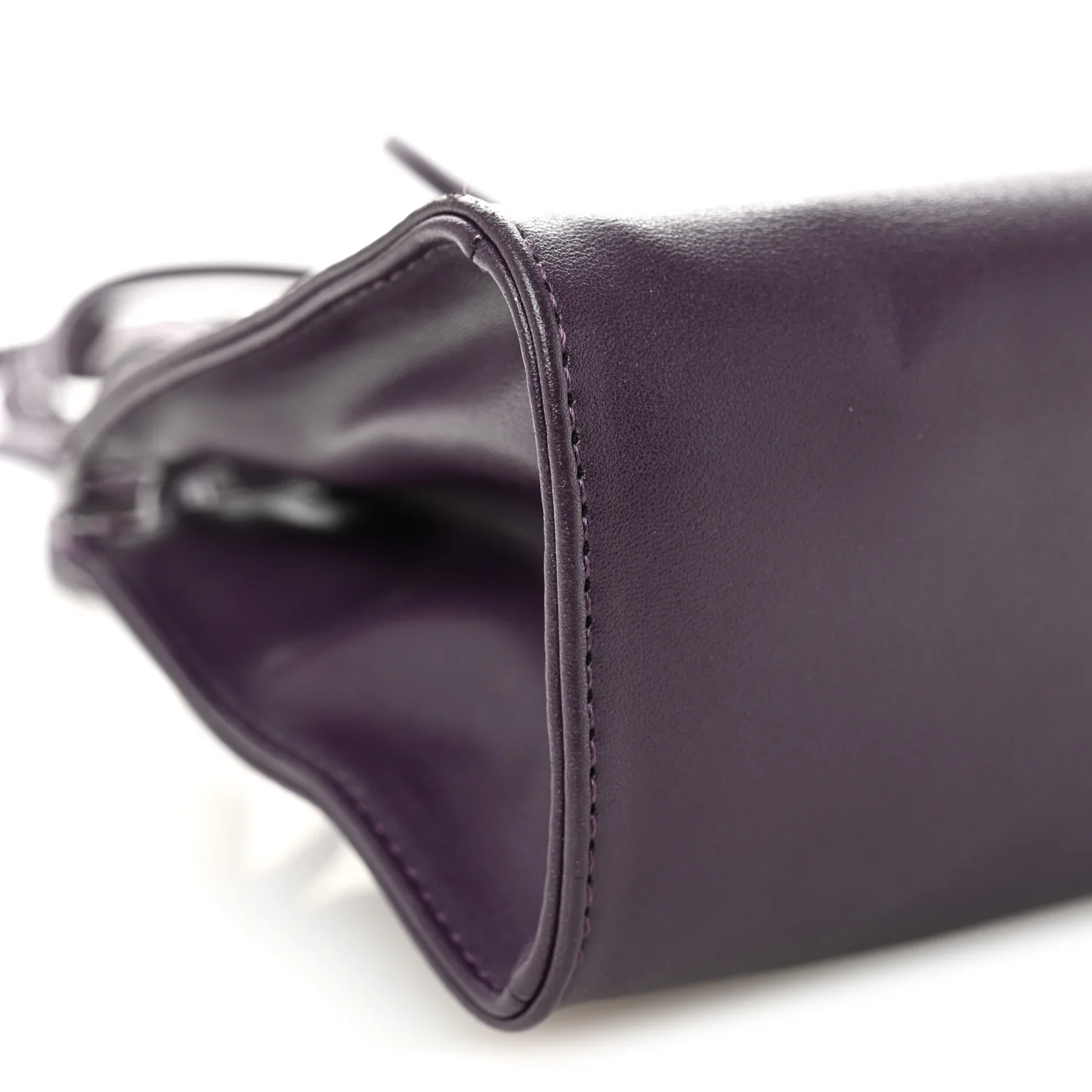 Vegan Leather Small Shopping Bag Eggplant - Image 16