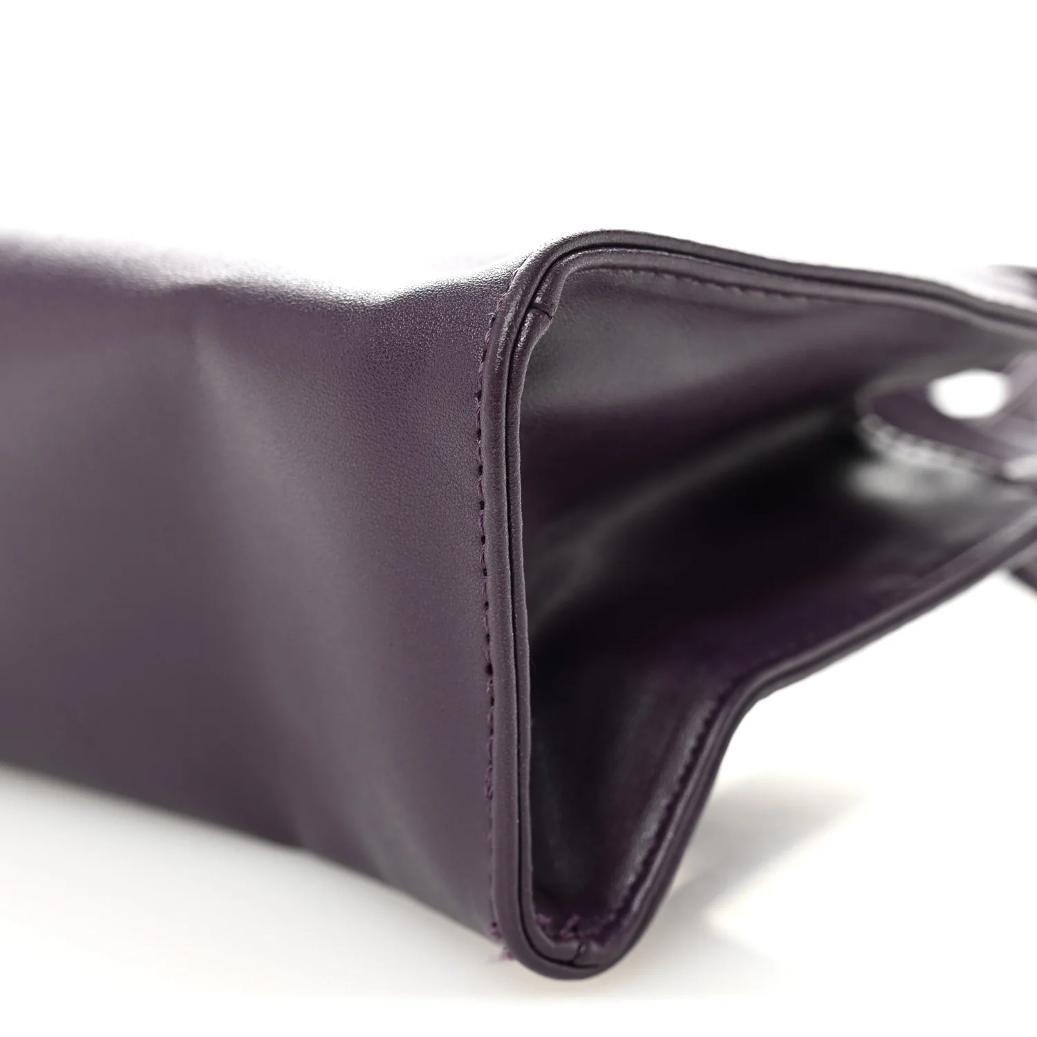Vegan Leather Small Shopping Bag Eggplant - Image 18