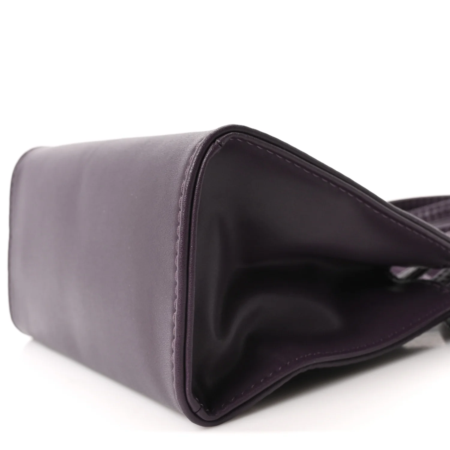 Vegan Leather Small Shopping Bag Eggplant - Image 10