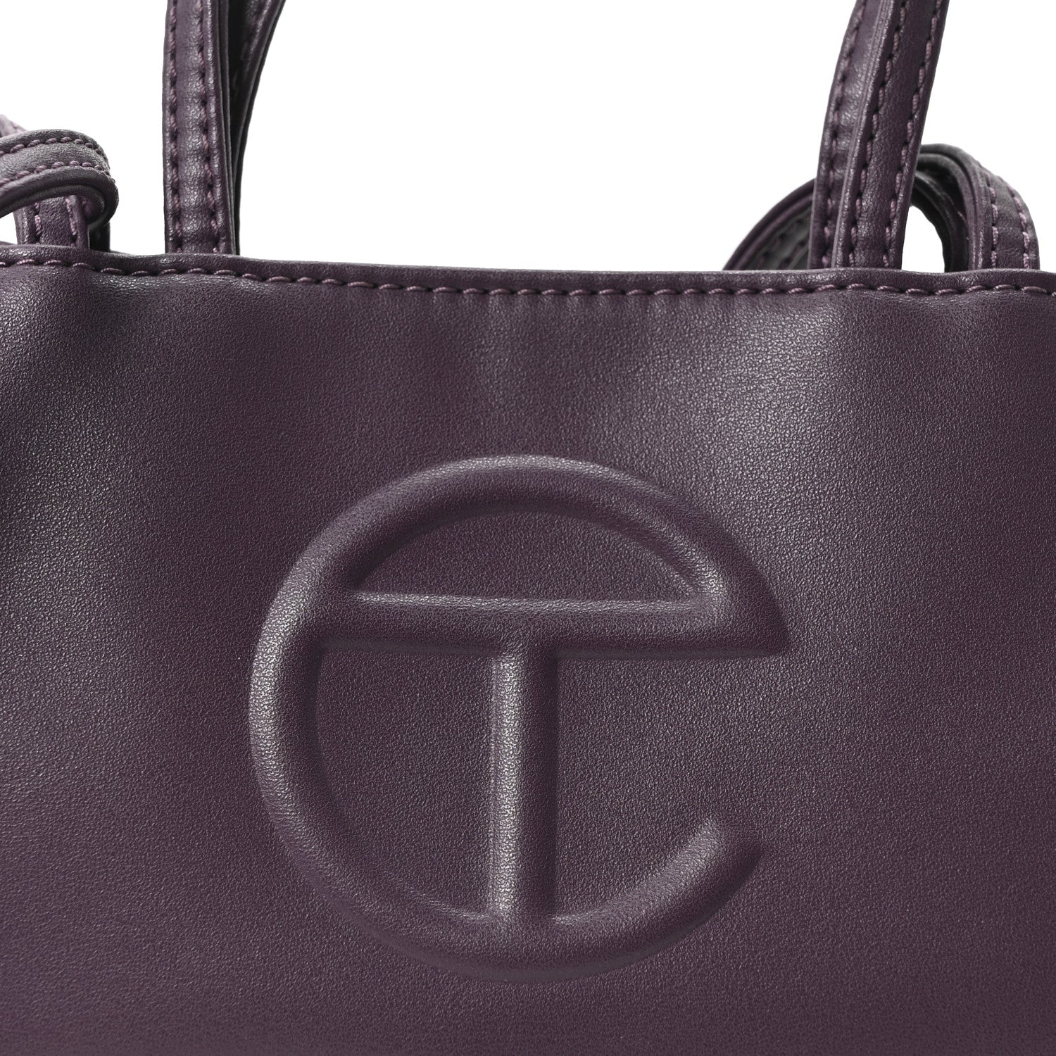 Vegan Leather Small Shopping Bag Eggplant - Image 8
