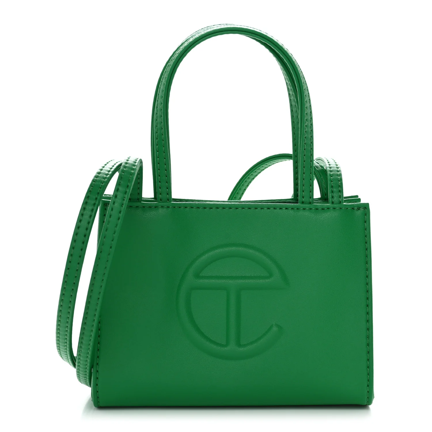 Vegan Leather Small Shopping Bag Greenscreen