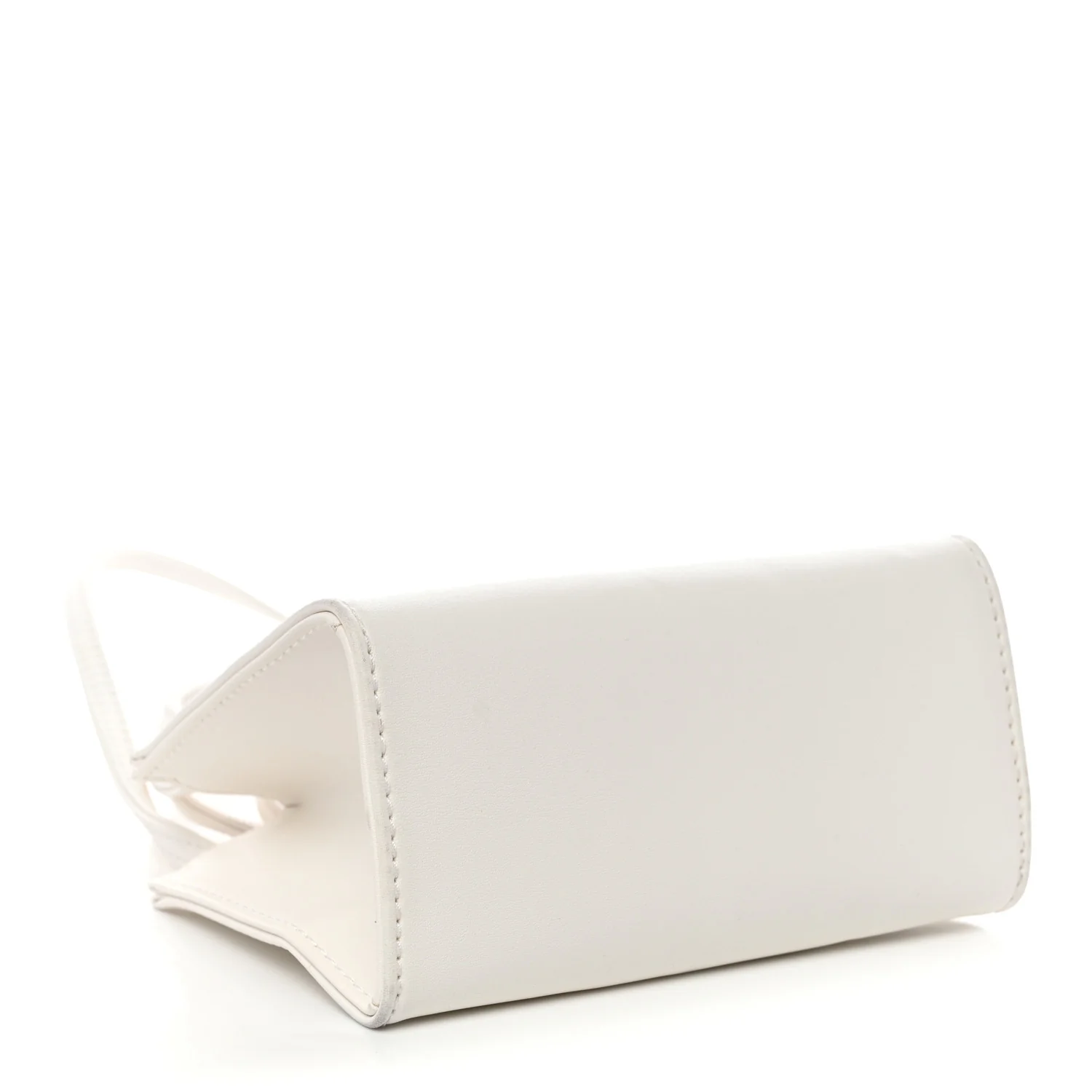 Vegan Leather Small Shopping Bag White - Image 4