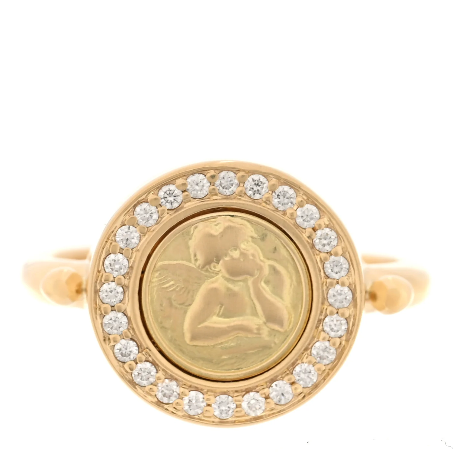 18K Yellow Gold Diamond Angel Ring 52 6
