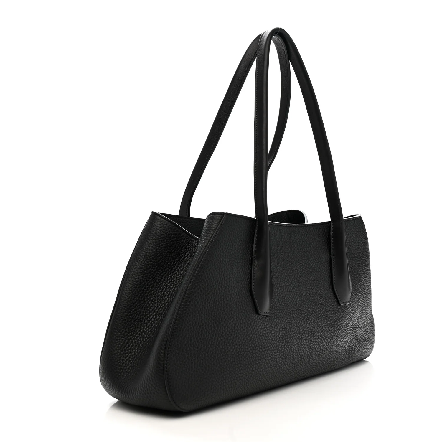 Grained Calfskin Alger Shoulder Bag Black - Image 3