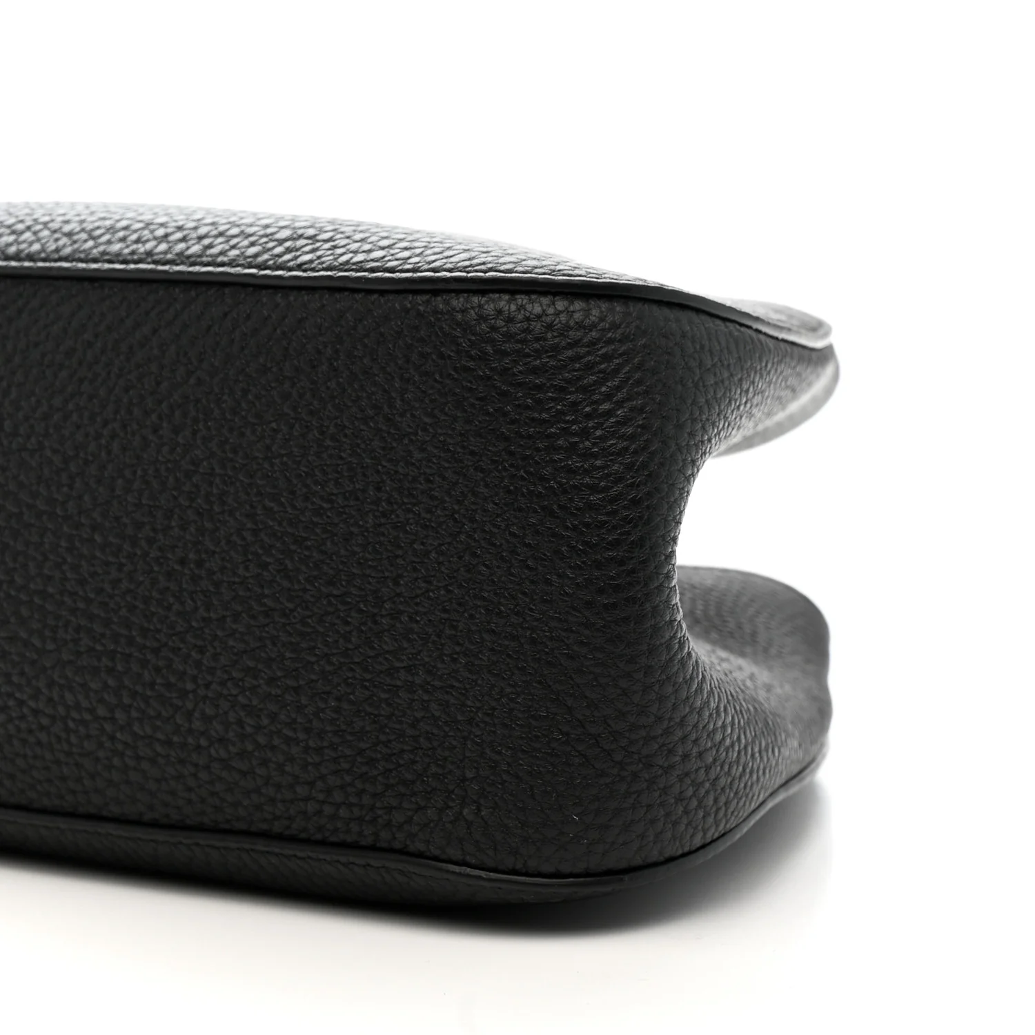 Grained Calfskin Alger Shoulder Bag Black - Image 9