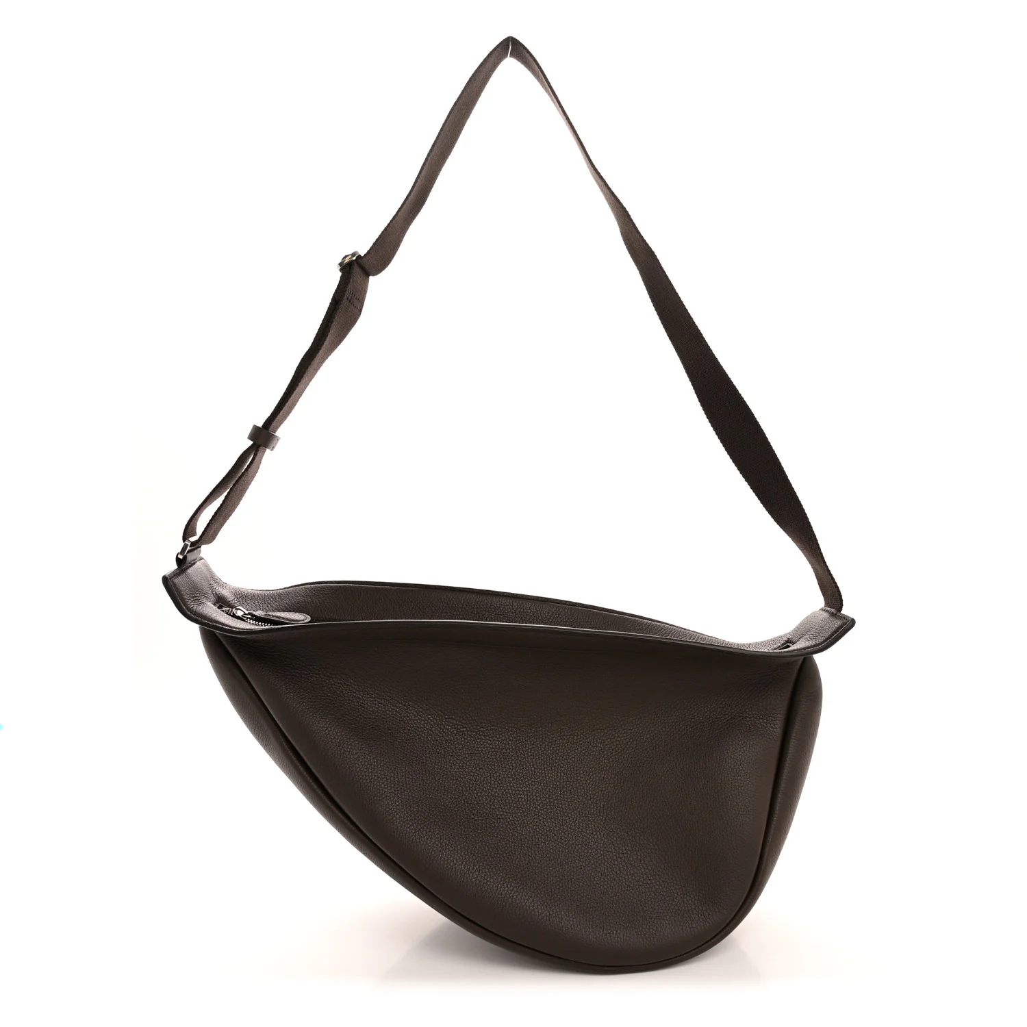 Grained Calfskin Large Slouchy Banana Bag Brunette