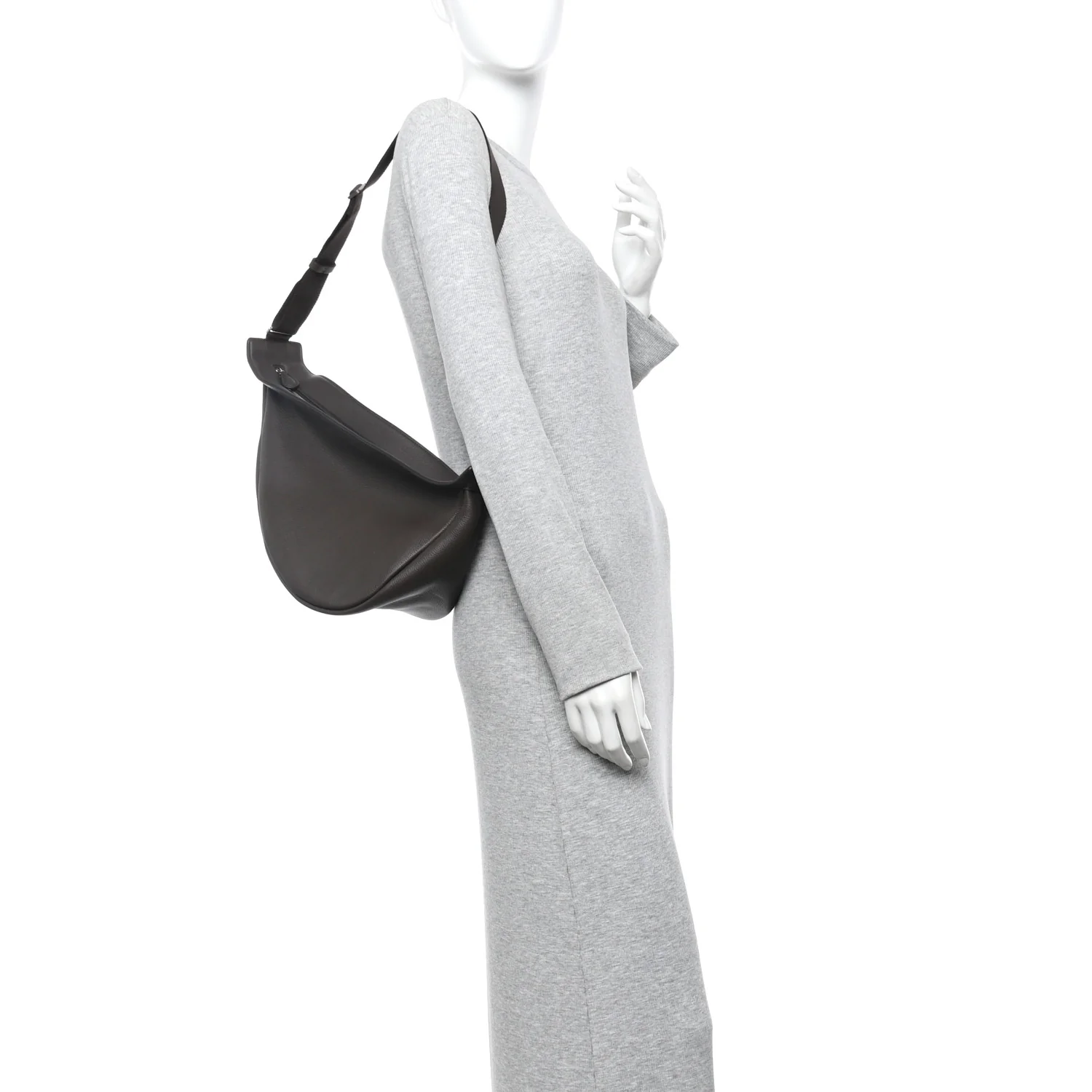 Grained Calfskin Large Slouchy Banana Bag Brunette - Image 2