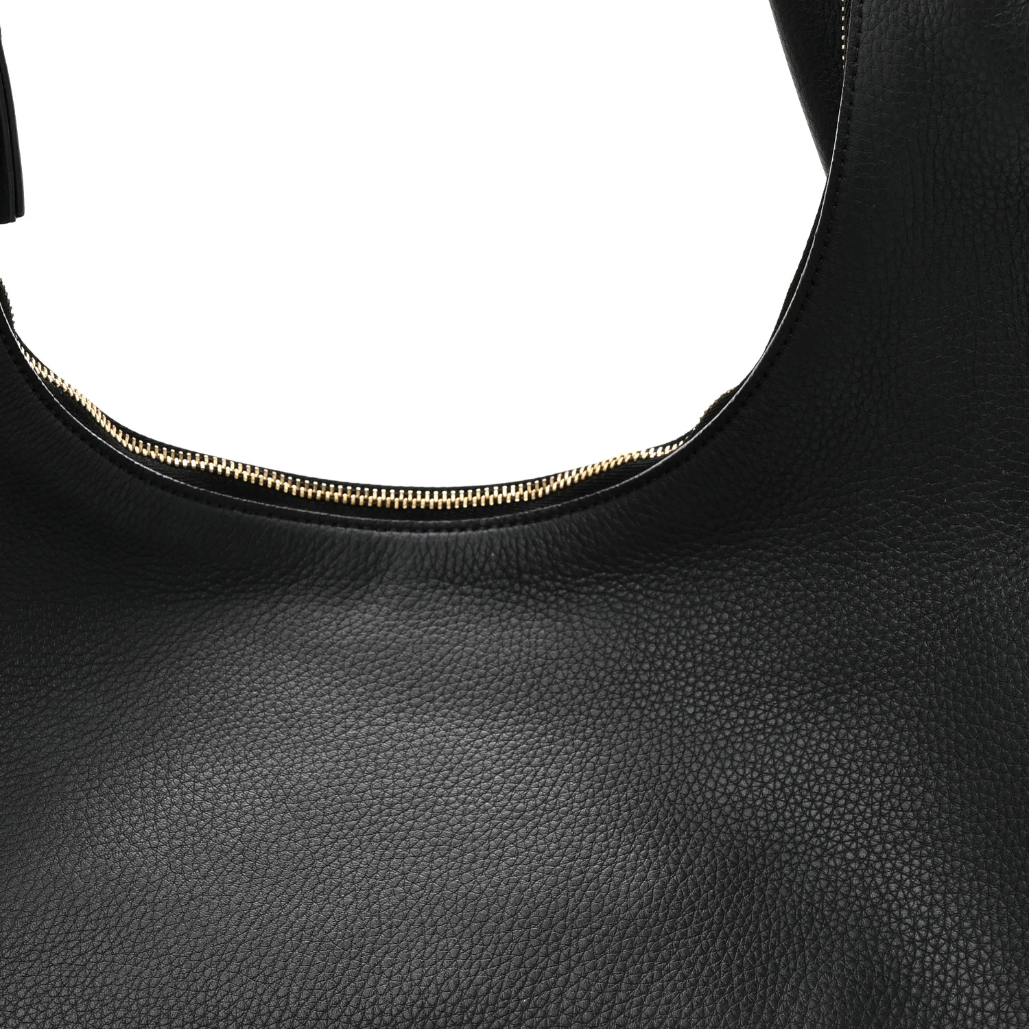 Grained Calfskin Medium Everyday Shoulder Bag Black - Image 7