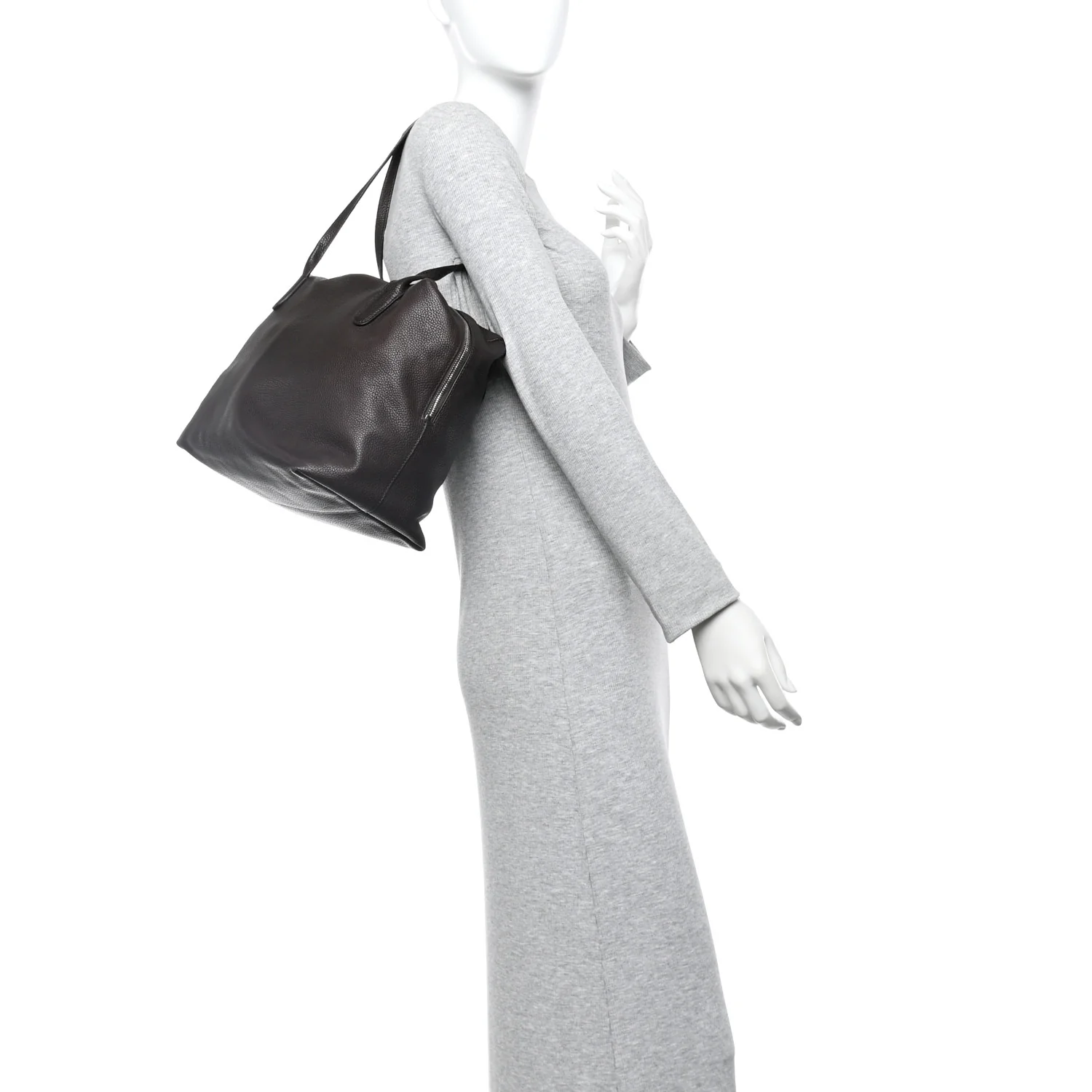 Grained Saddle Calfskin Henri Bag Brunette - Image 2