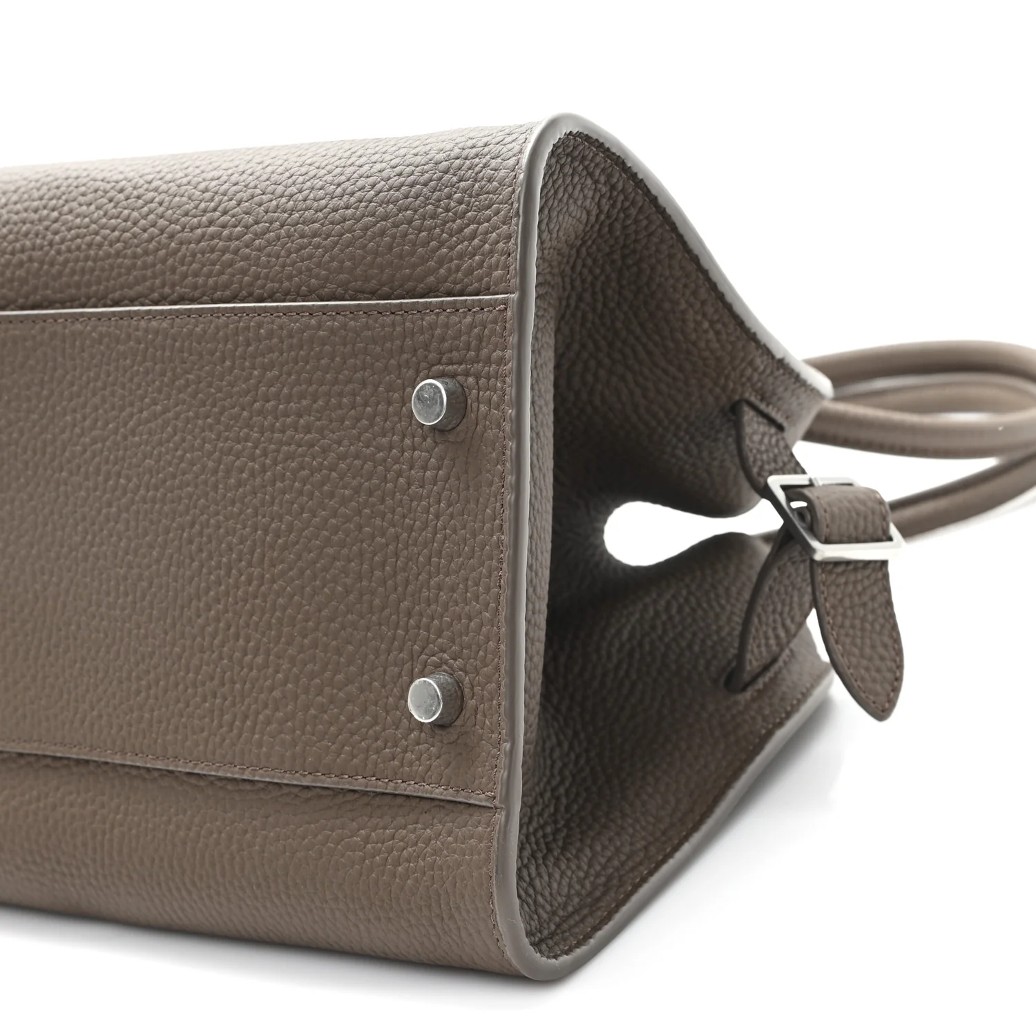Matte Grained Calfskin Margaux Shoulder 12 Dark Olive - Image 9