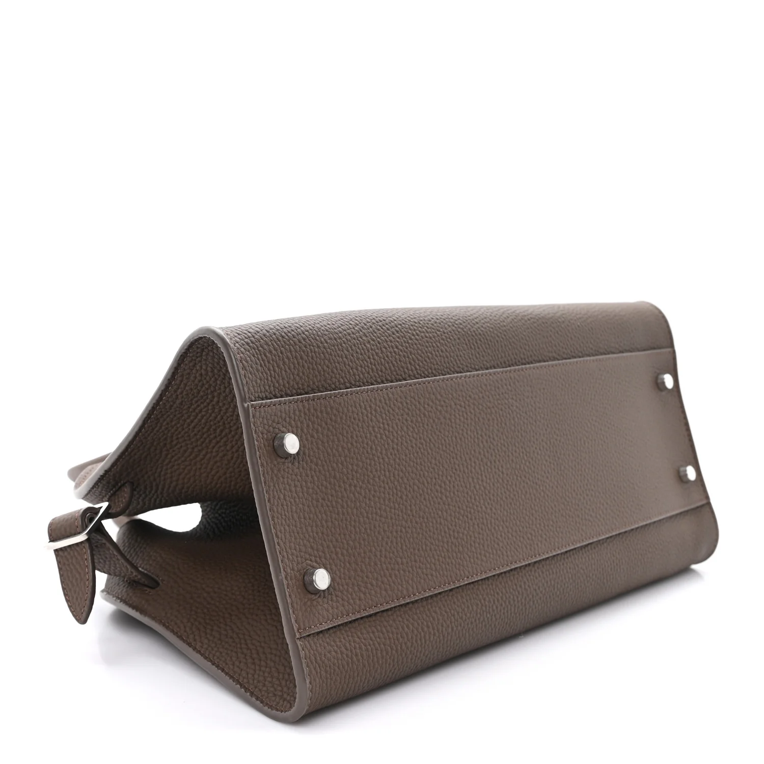 Matte Grained Calfskin Margaux Shoulder 12 Dark Olive - Image 4