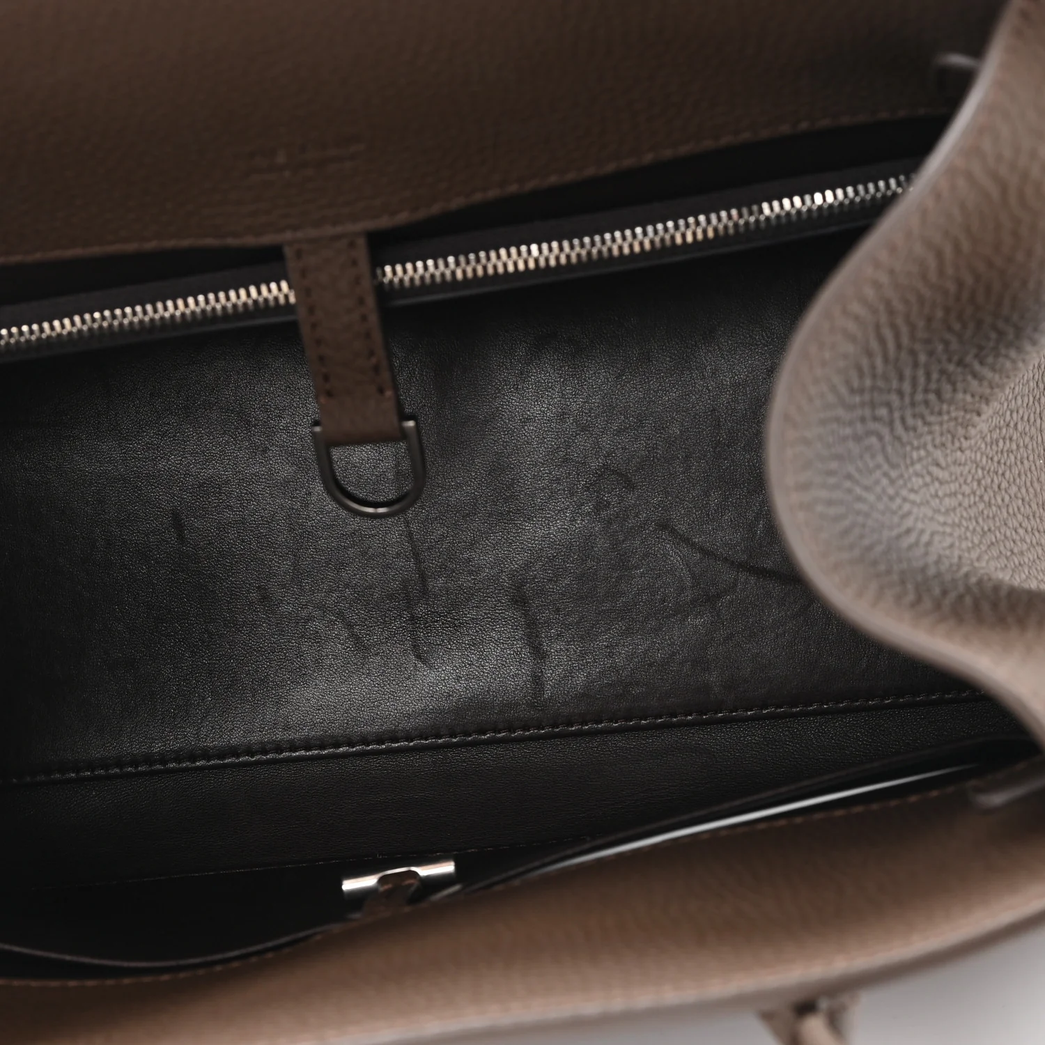 Matte Grained Calfskin Margaux Shoulder 12 Dark Olive - Image 6