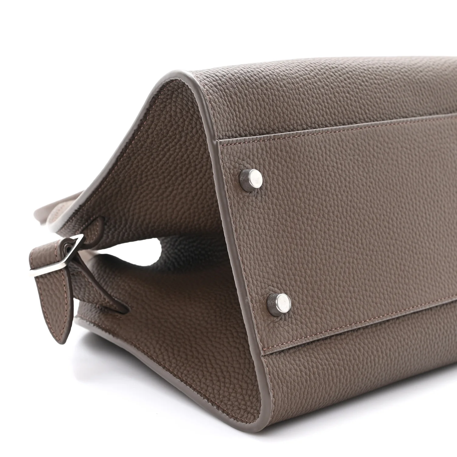 Matte Grained Calfskin Margaux Shoulder 12 Dark Olive - Image 8