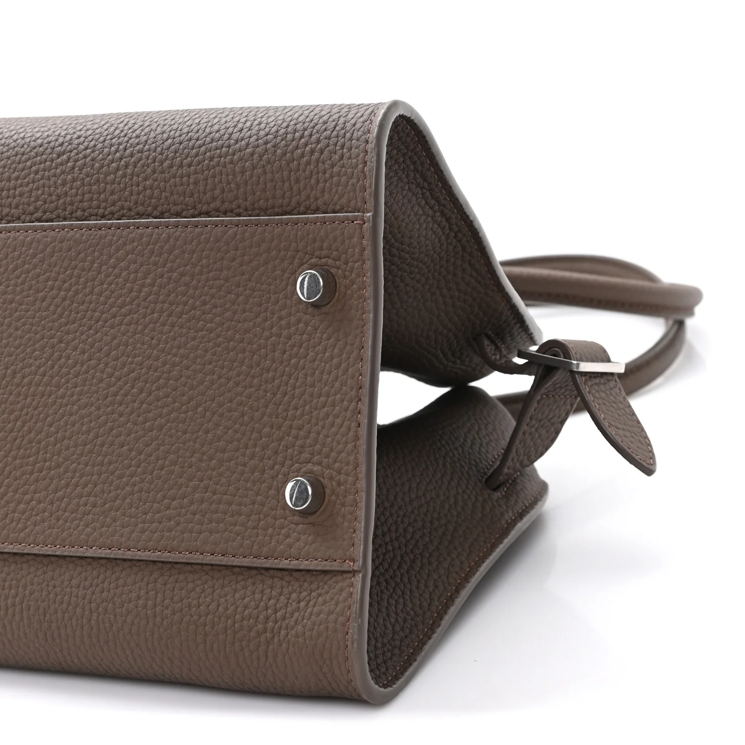 Matte Grained Calfskin Margaux Shoulder 12 Dark Olive - Image 9
