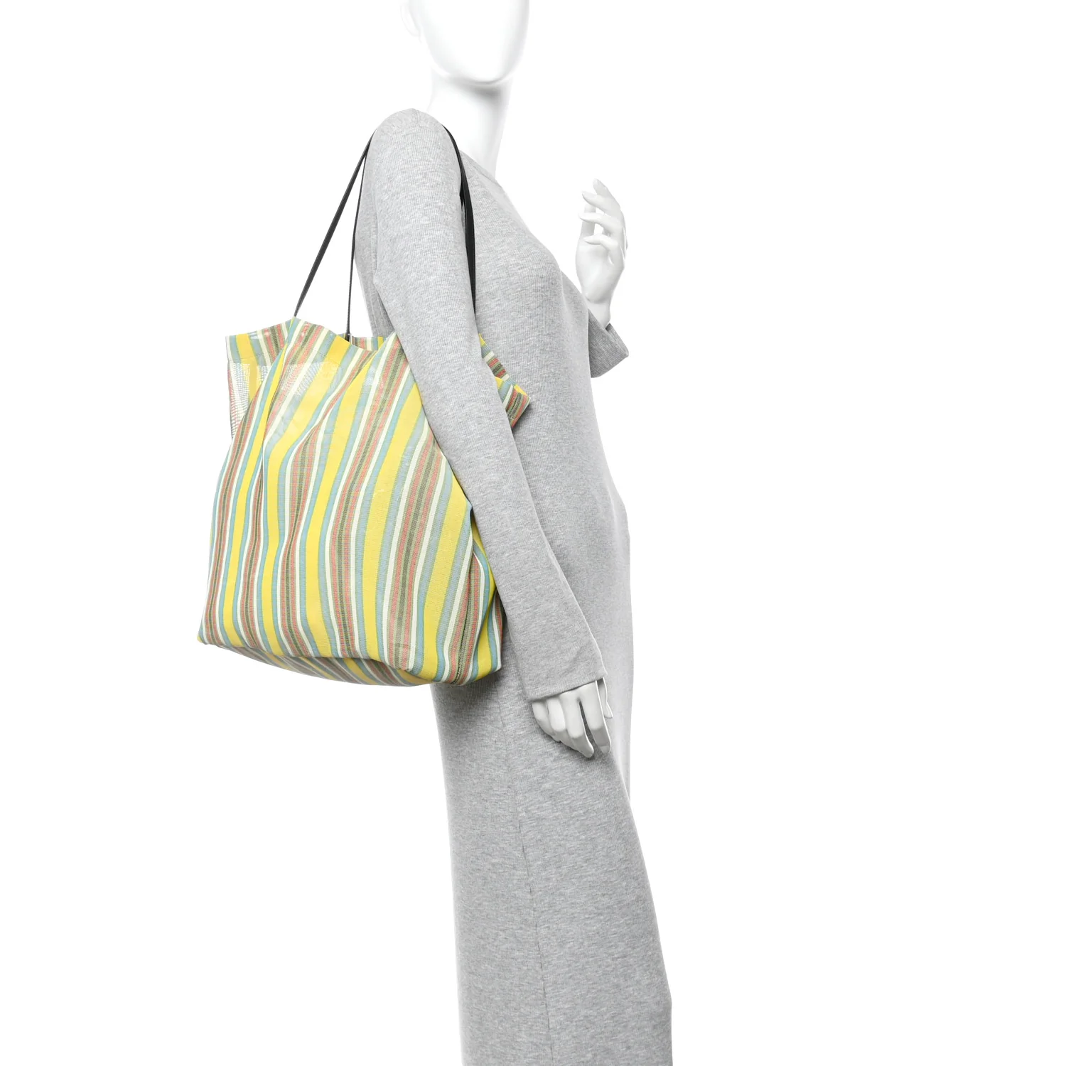 Mesh Saddle Calfskin Barn Tote Bag Multicolor - Image 2