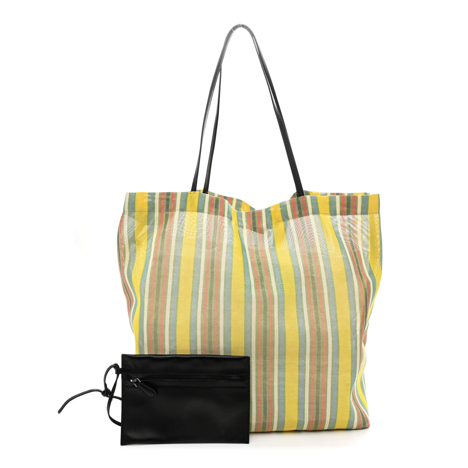 Mesh Saddle Calfskin Barn Tote Bag Multicolor - Image 3