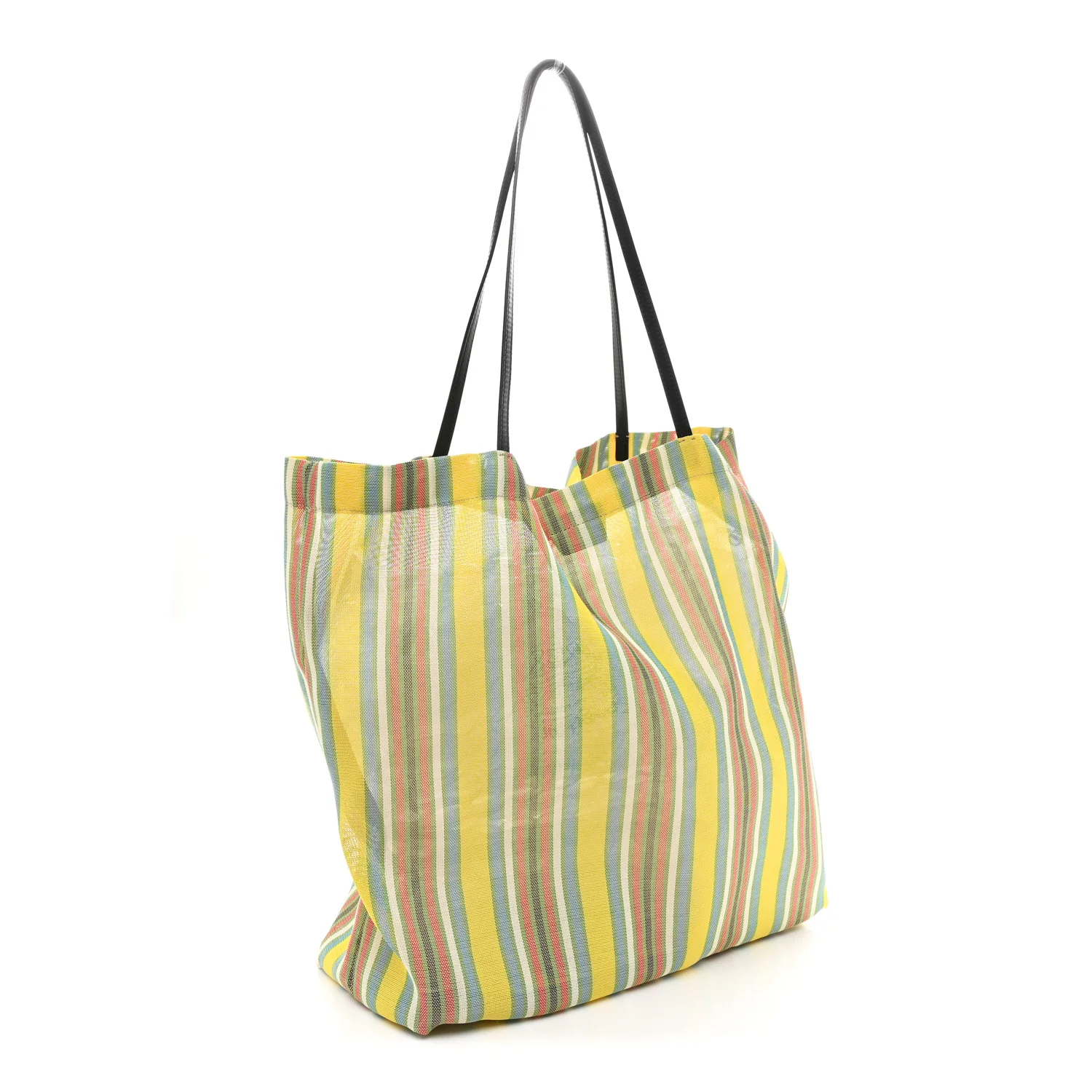 Mesh Saddle Calfskin Barn Tote Bag Multicolor - Image 4