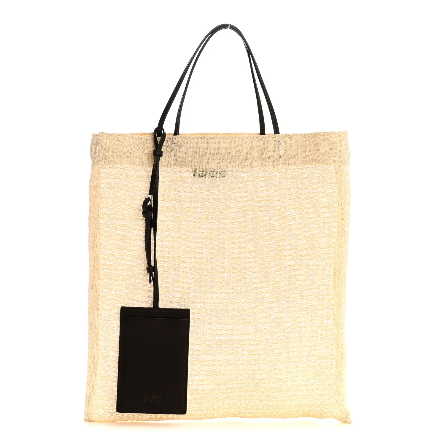 Mesh Saddle Calfskin Mini Barn Tote Bag Ivory - Image 3