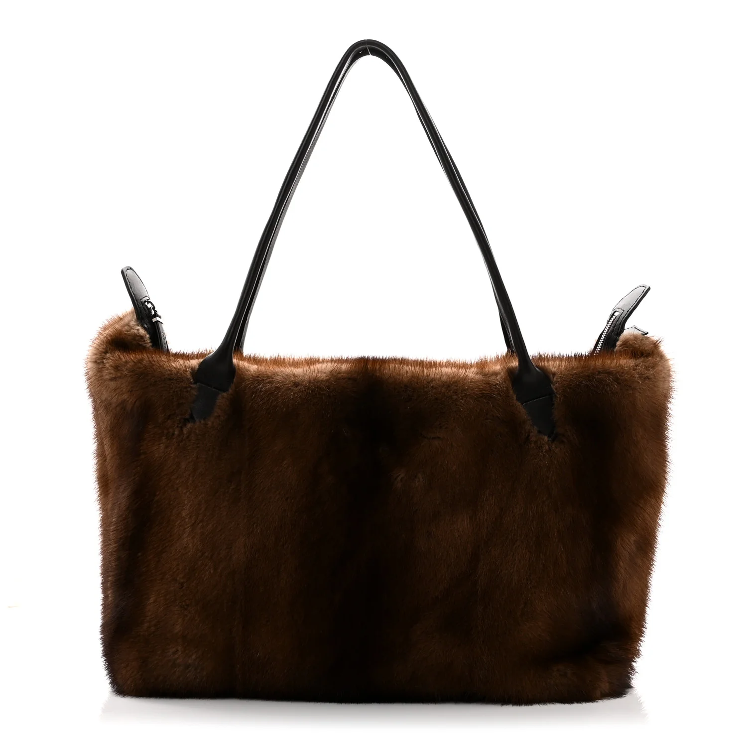 Mink Fur Lux Satchel Coffee