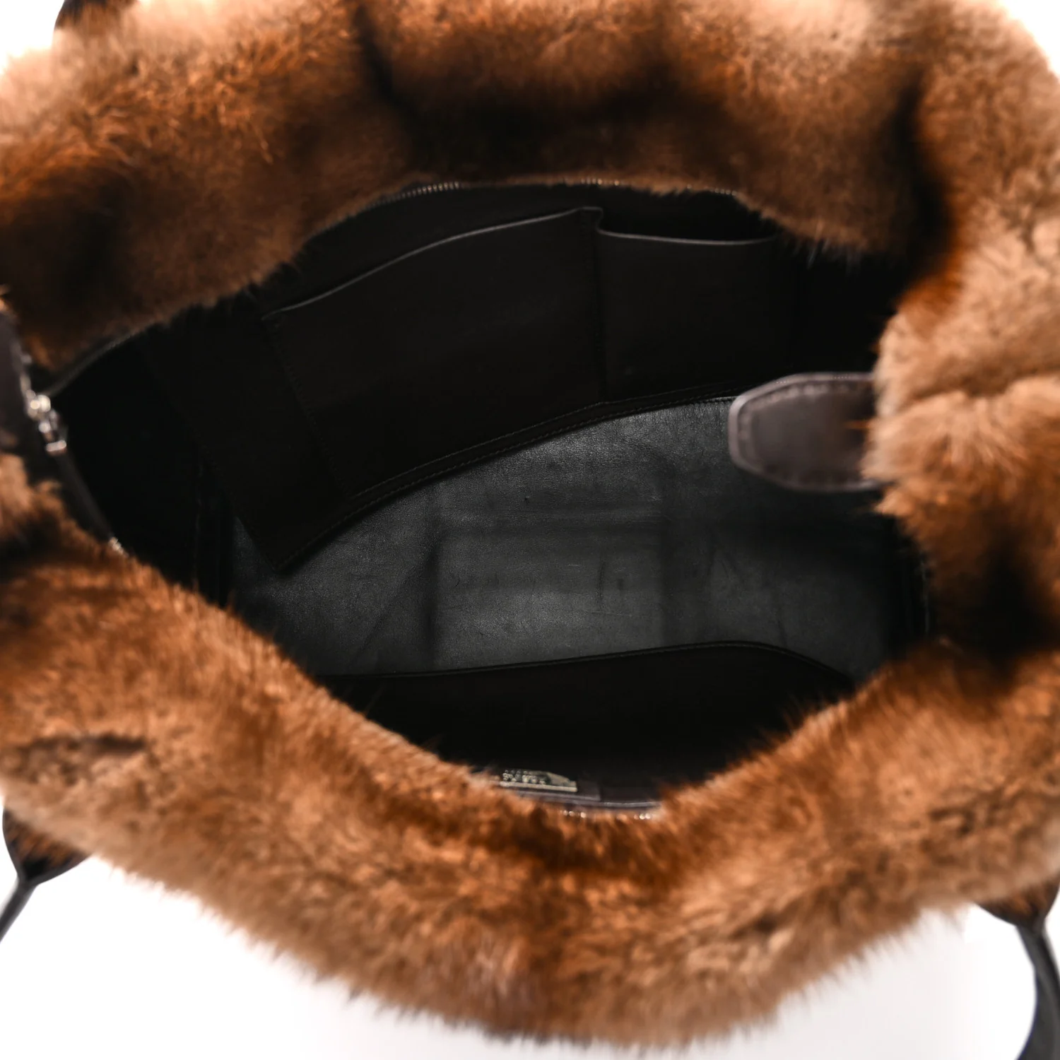 Mink Fur Lux Satchel Coffee - Image 5