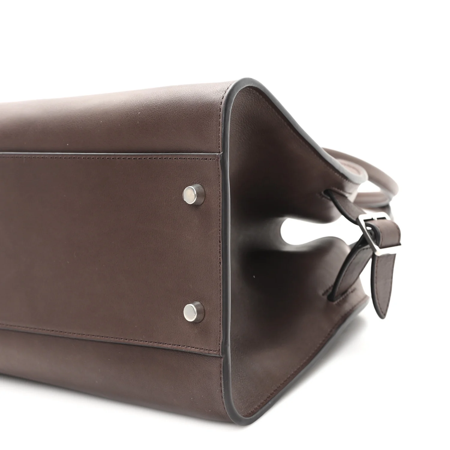 Polished Saddle Calfskin Margaux Shoulder 12 Hippo Grey - Image 9