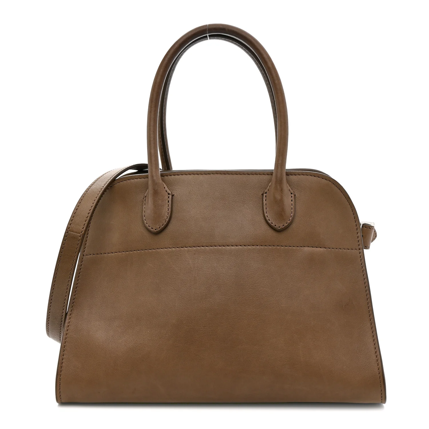 Polished Saddle Calfskin Soft Margaux 10 Bag Mouse Grey