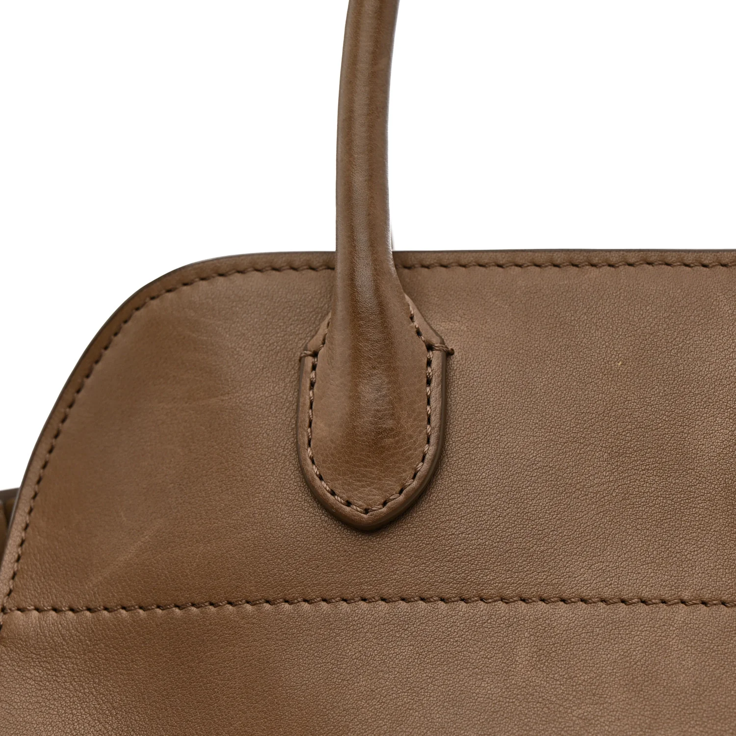 Polished Saddle Calfskin Soft Margaux 10 Bag Mouse Grey - Image 12