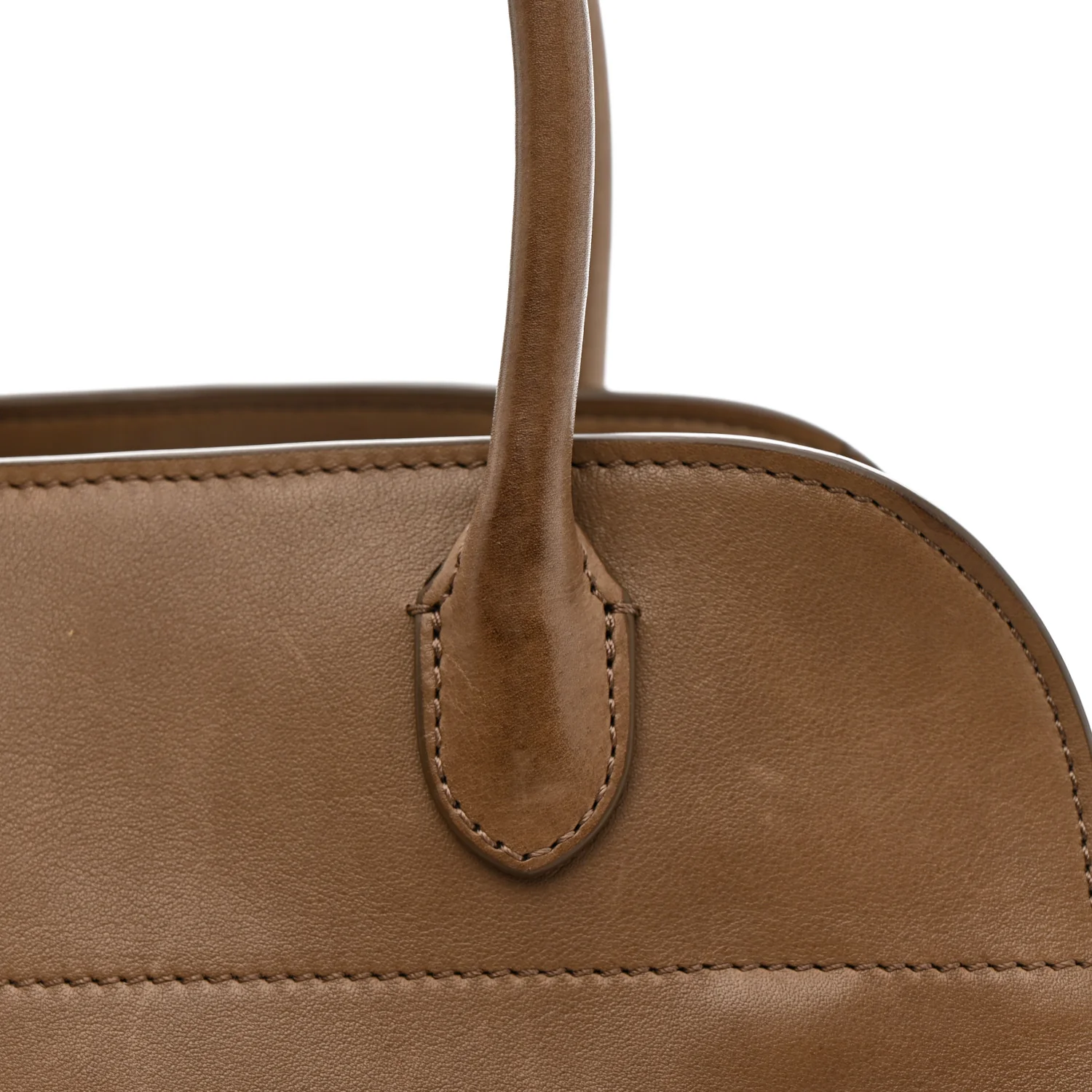 Polished Saddle Calfskin Soft Margaux 10 Bag Mouse Grey - Image 13