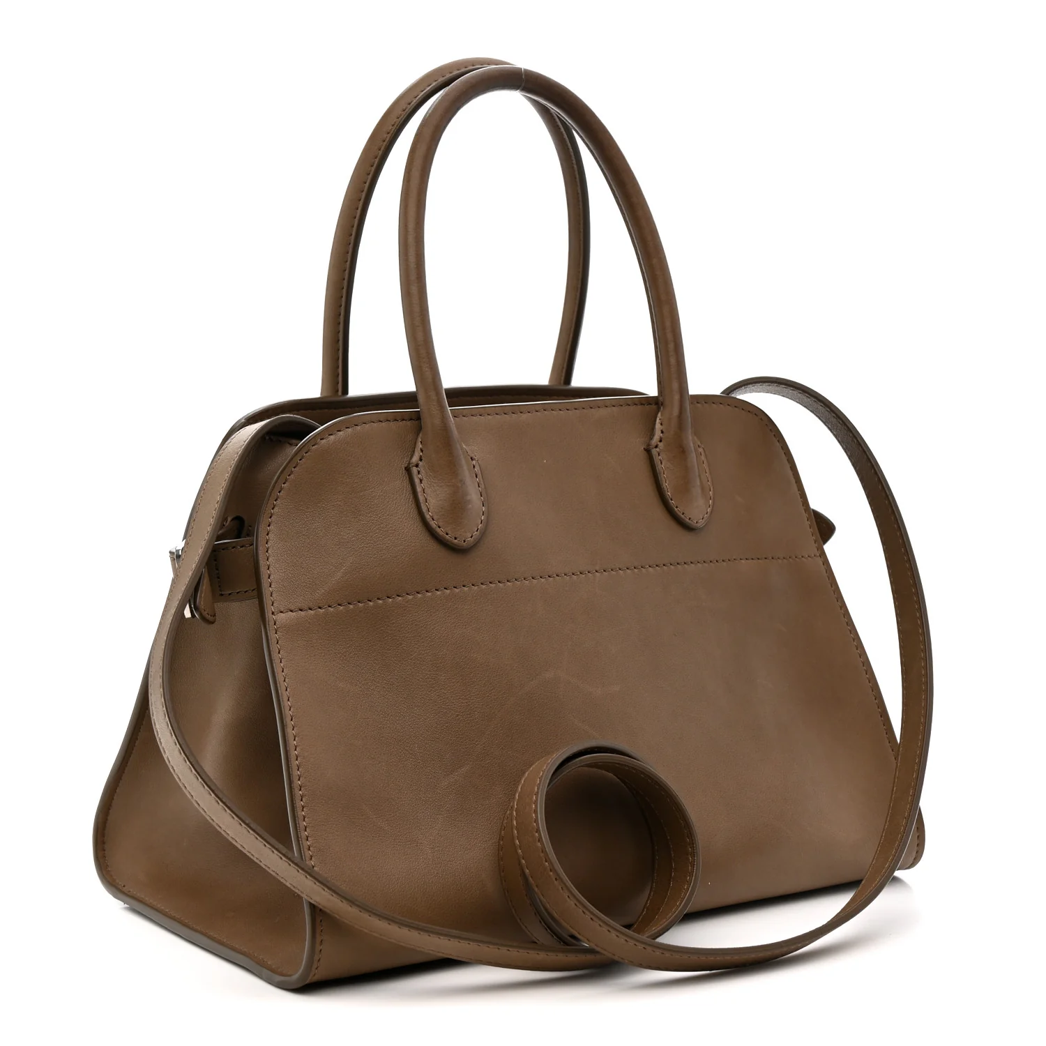 Polished Saddle Calfskin Soft Margaux 10 Bag Mouse Grey - Image 3
