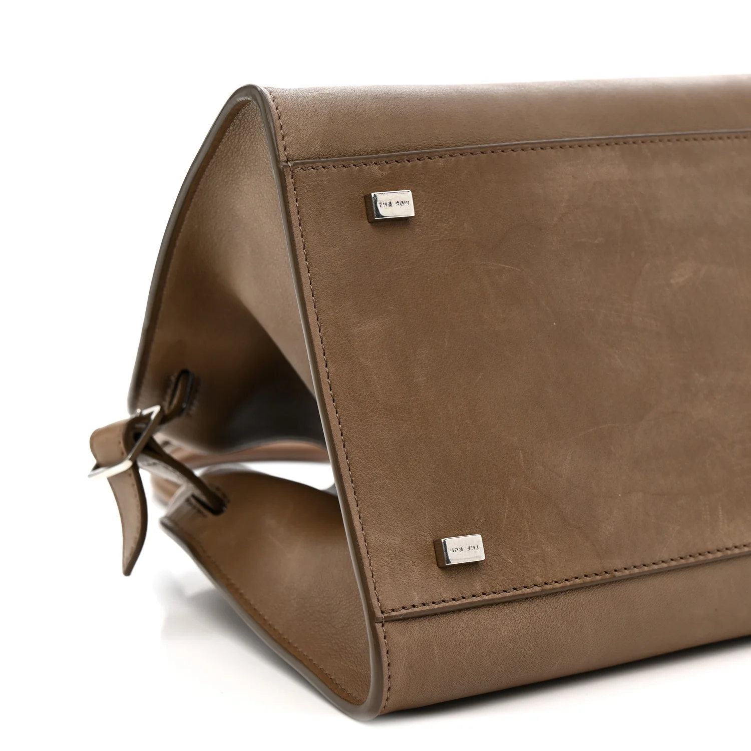 Polished Saddle Calfskin Soft Margaux 10 Bag Mouse Grey - Image 8
