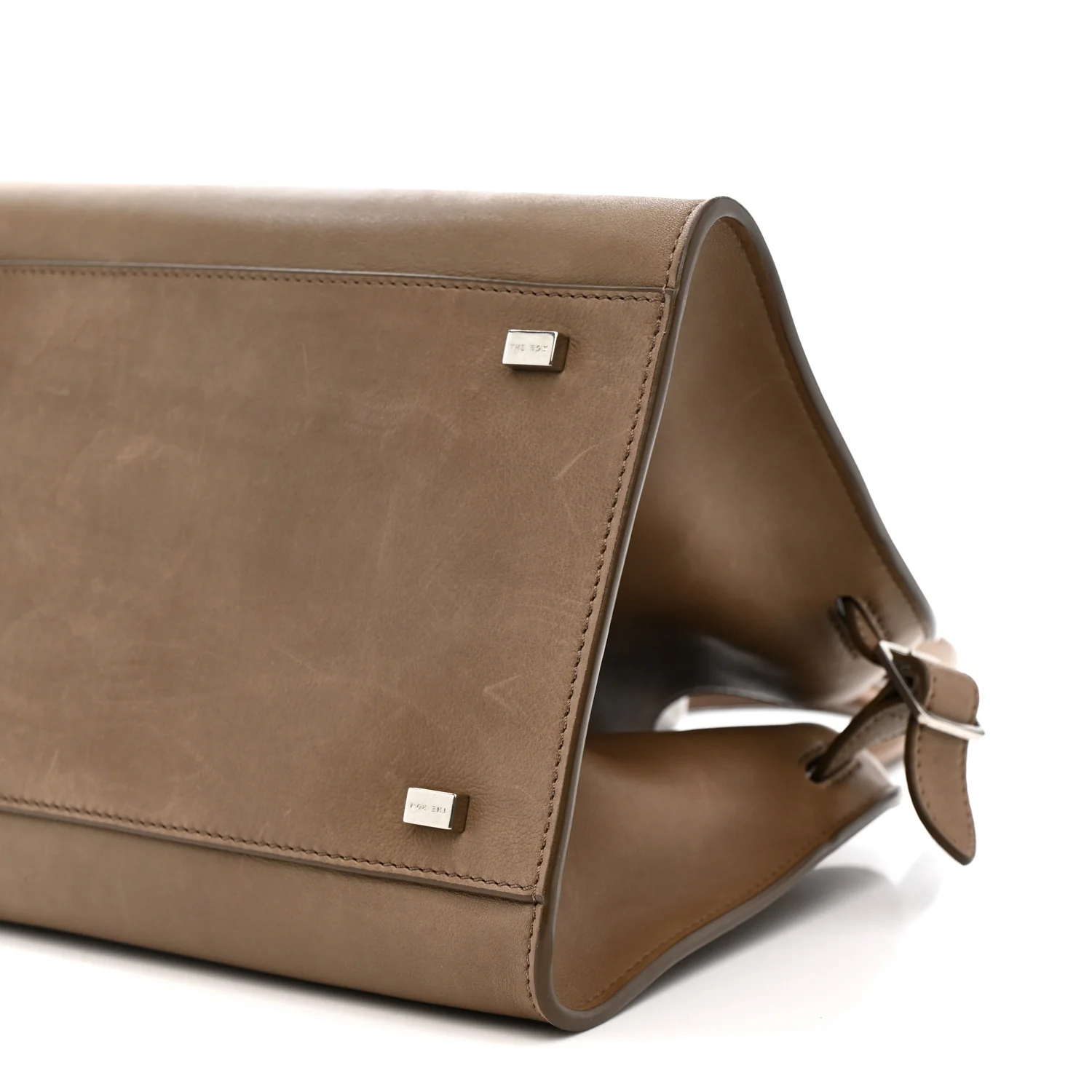 Polished Saddle Calfskin Soft Margaux 10 Bag Mouse Grey - Image 9