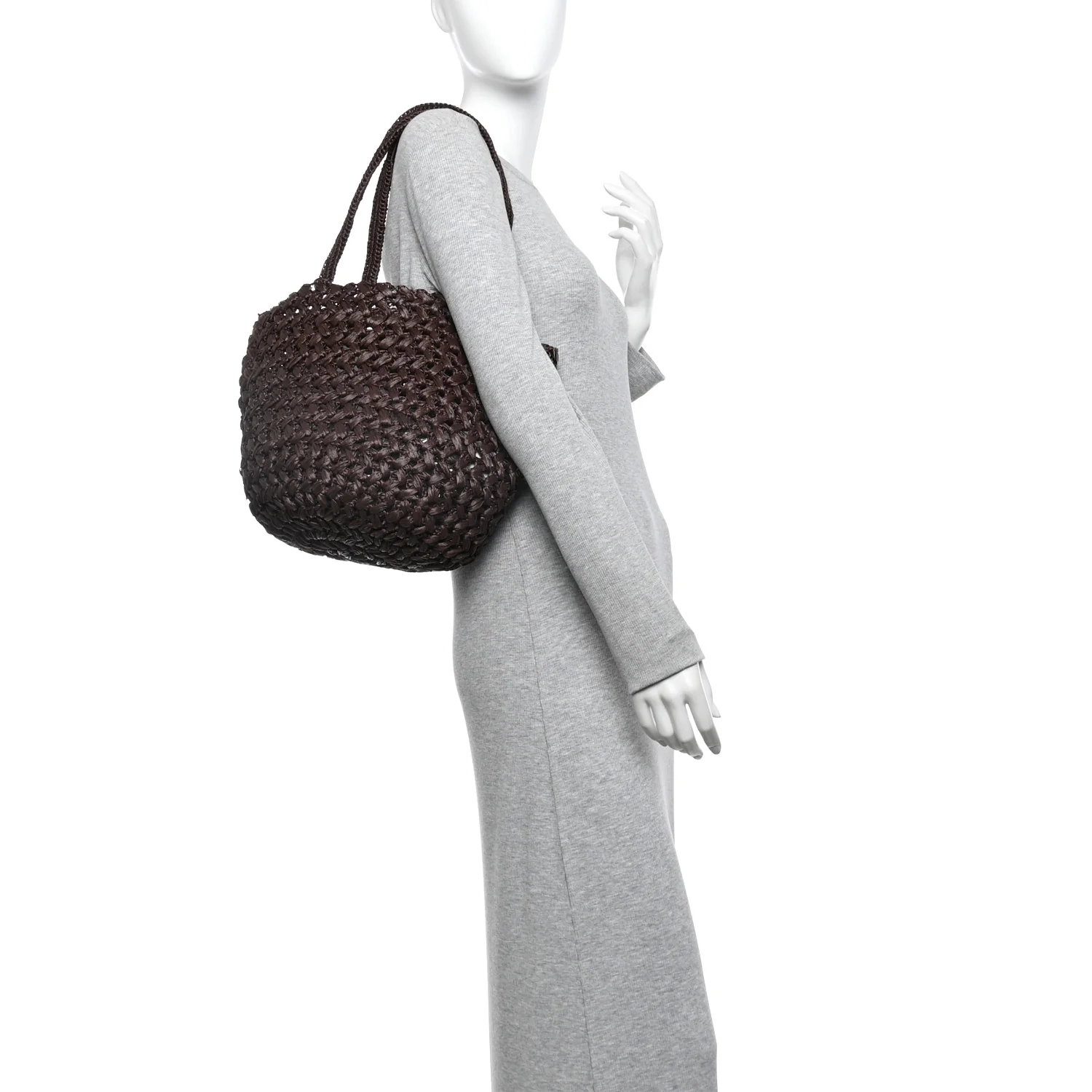 Raffia Estelle Tote Bag Brown - Image 2