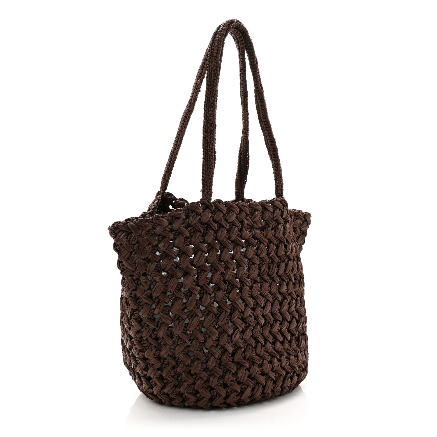 Raffia Estelle Tote Bag Brown - Image 3