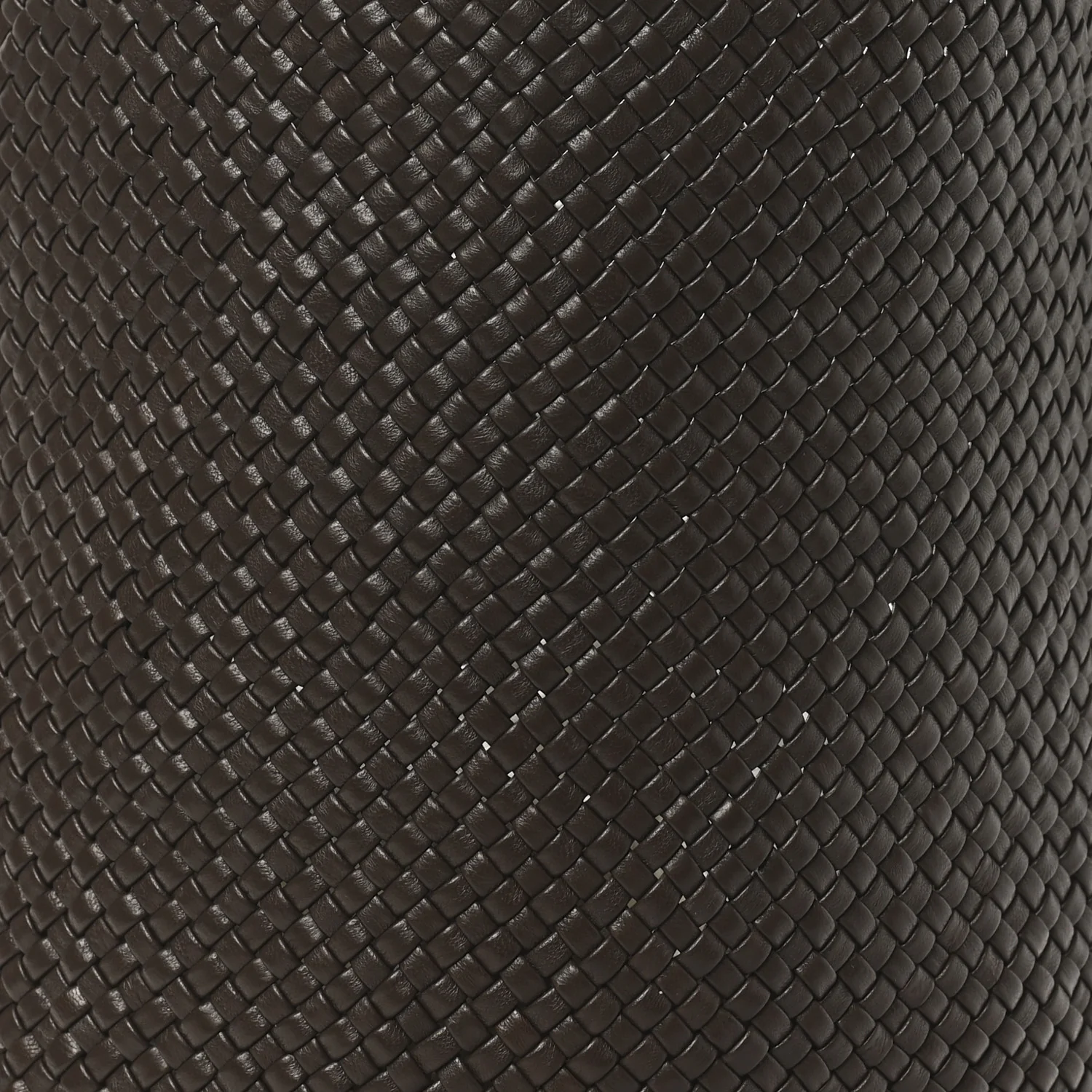 Woven Calfskin Medium N/S Tote Bag Dark Brown - Image 7
