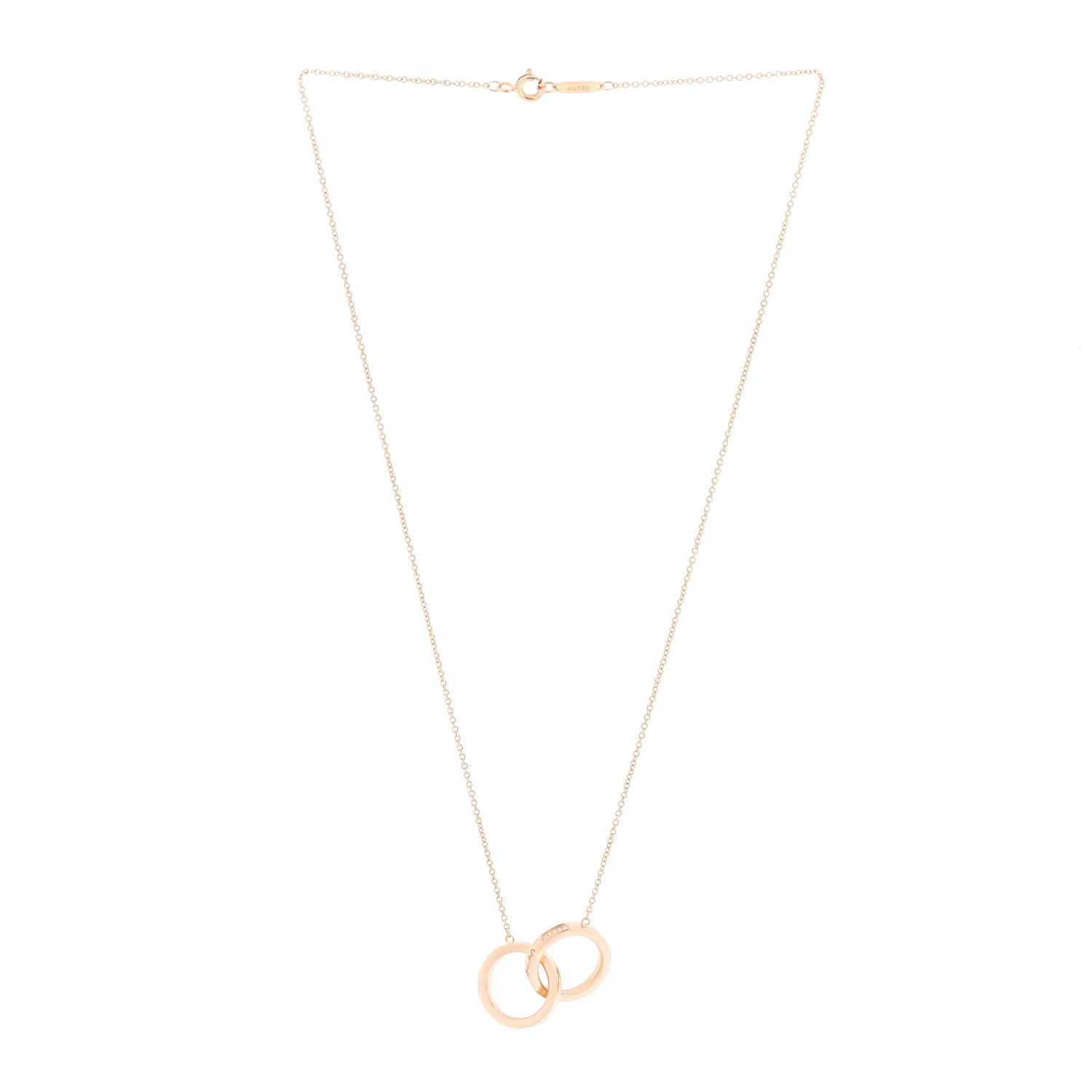 18K Rose Gold 1837 Interlocking Circles Pendant Necklace - Image 3