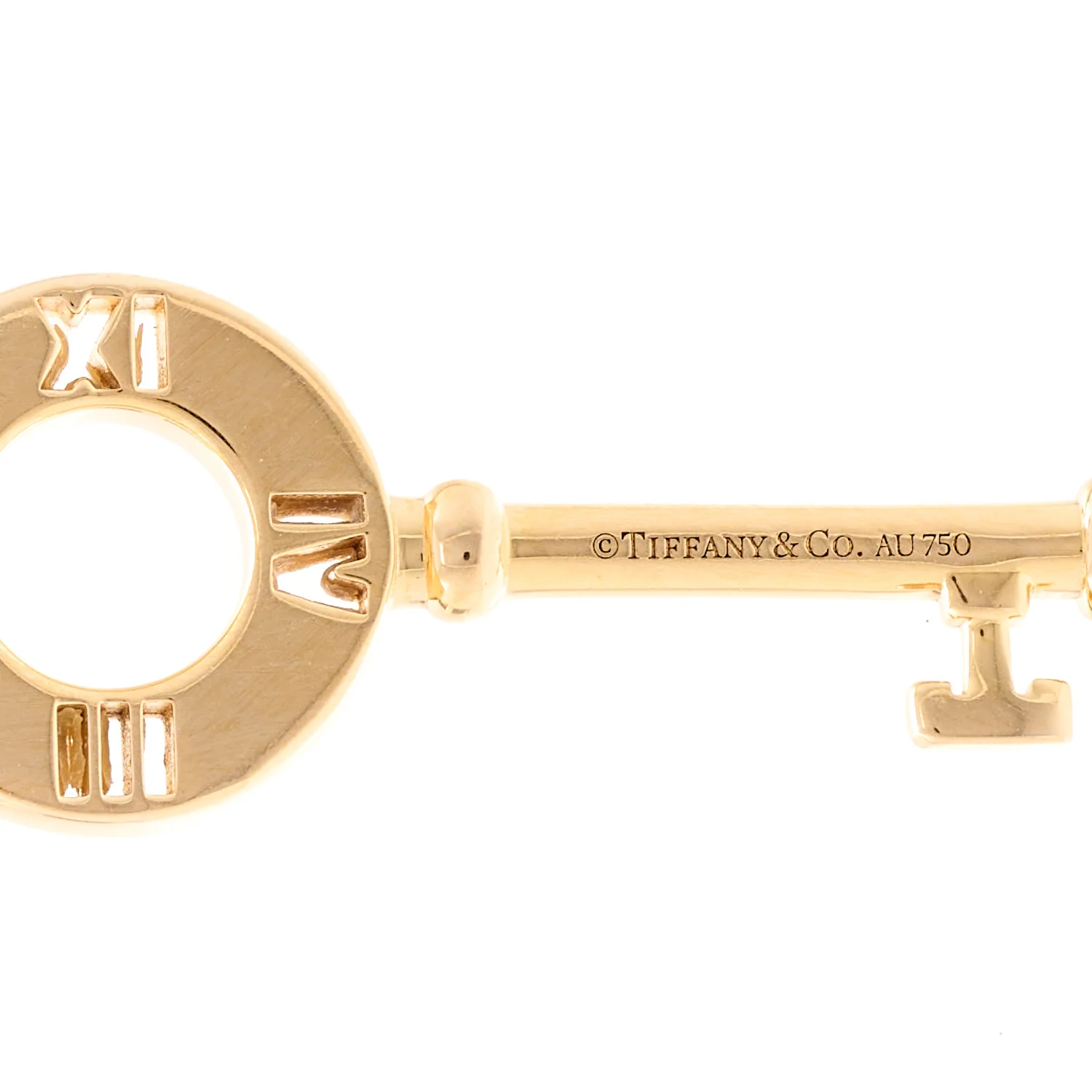 18K Rose Gold Diamond Atlas Pierced Key Pendant Necklace - Image 4