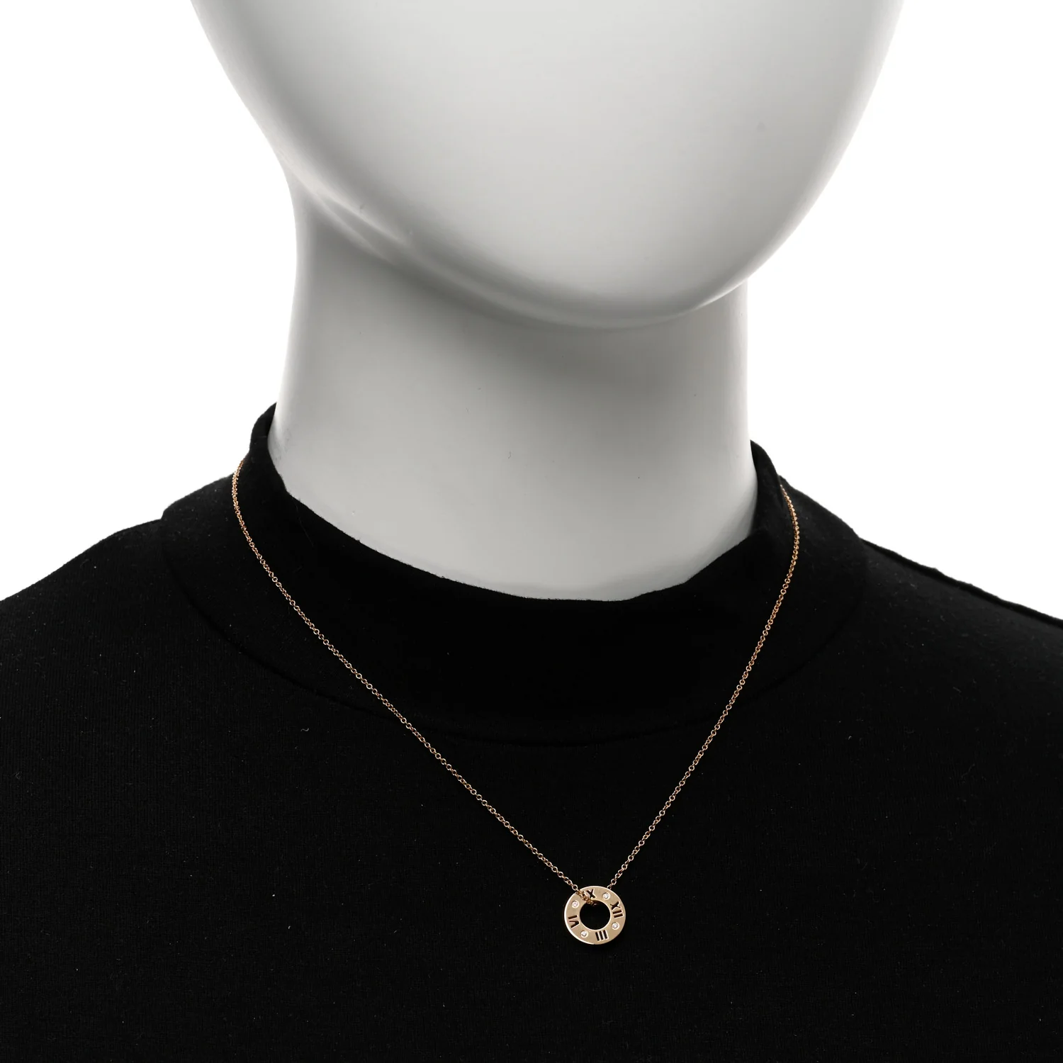 18K Rose Gold Diamond Atlas Pierced Pendant Necklace - Image 2