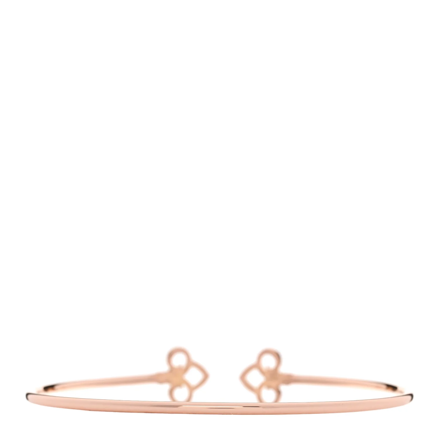 18K Rose Gold Diamond Fleur De Lis Wire Bracelet - Image 2