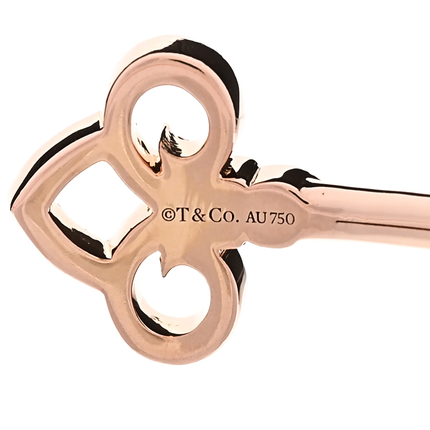 18K Rose Gold Diamond Fleur De Lis Wire Bracelet - Image 3