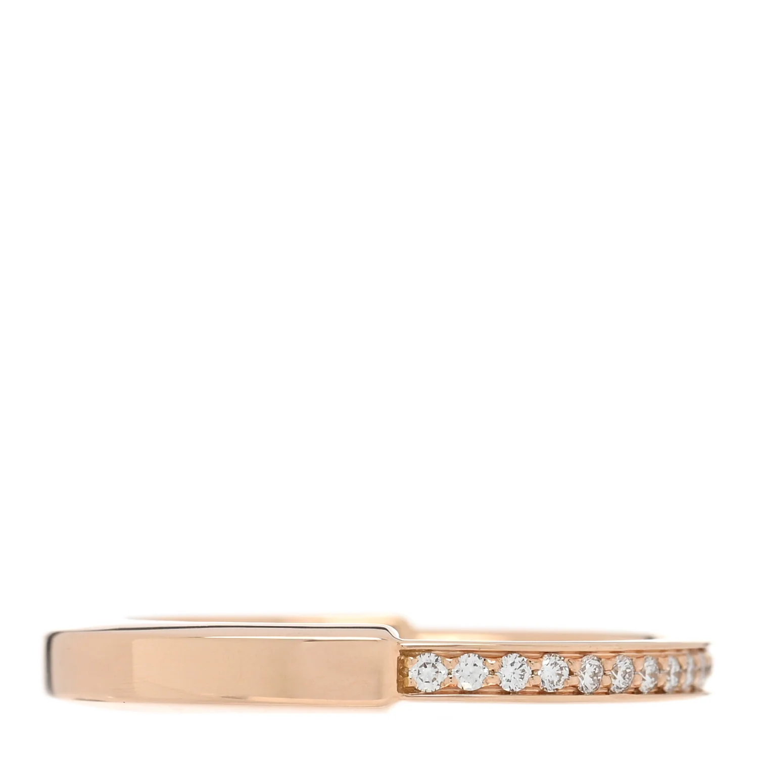 18K Rose Gold Diamond Lock Ring 50 5.5
