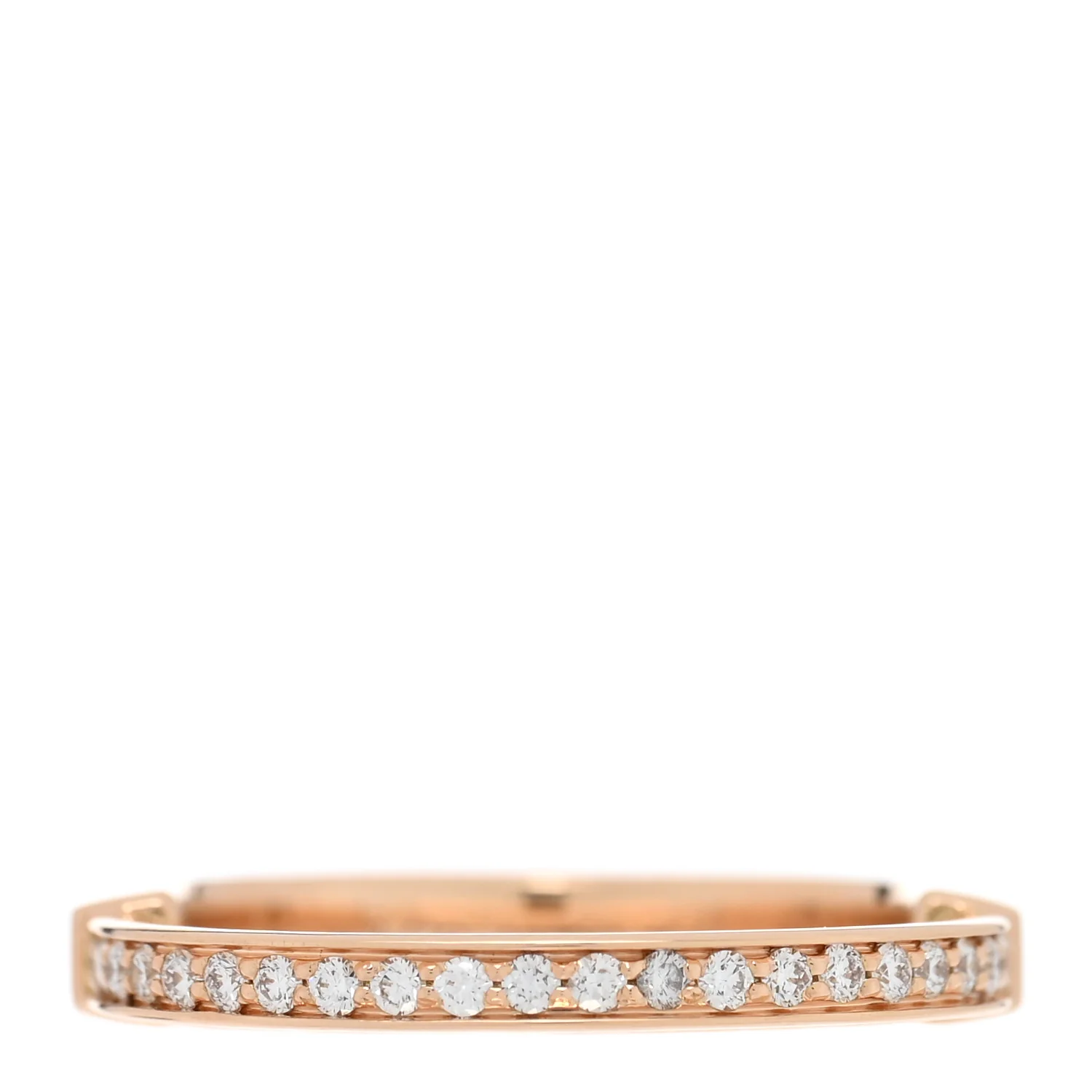 18K Rose Gold Diamond Lock Ring 50 5.5 - Image 3