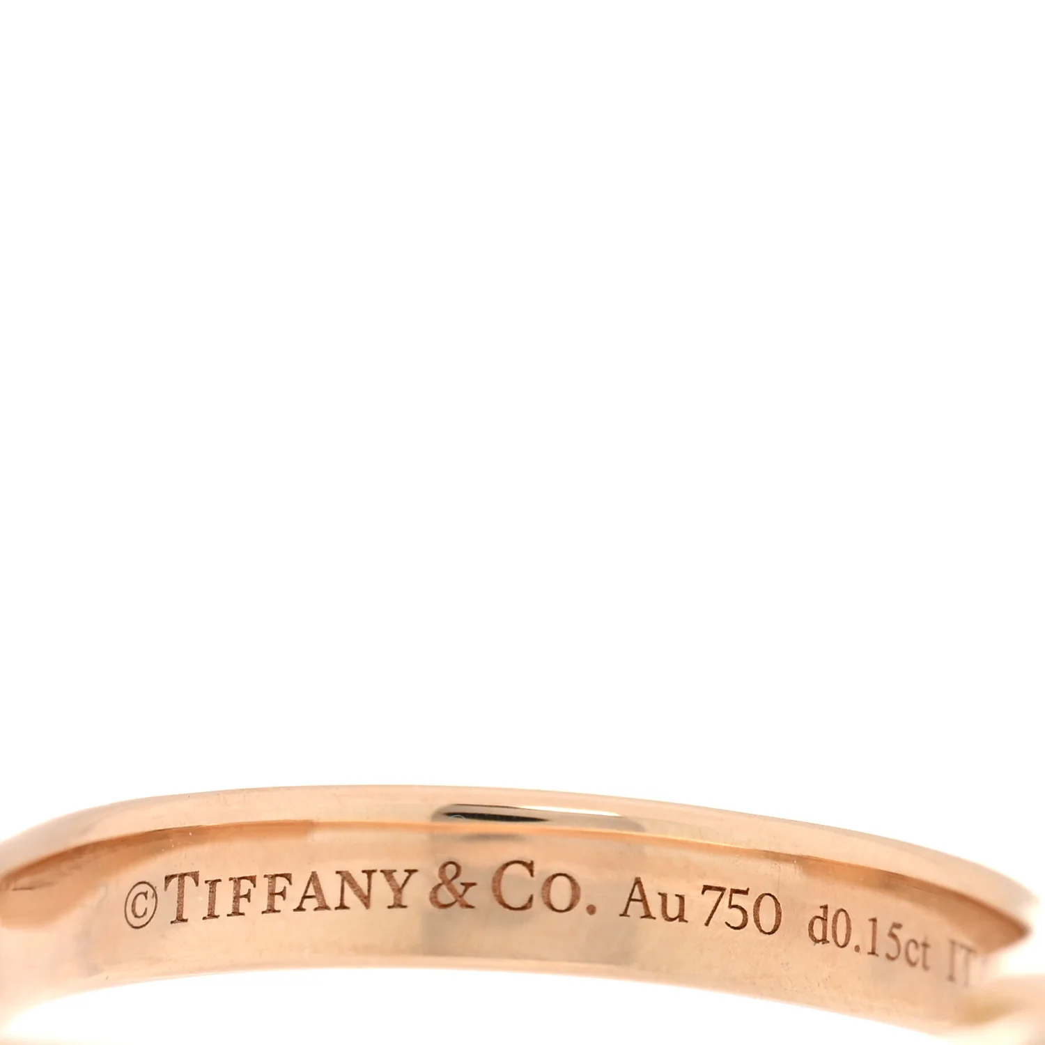 18K Rose Gold Diamond Lock Ring 50 5.5 - Image 5